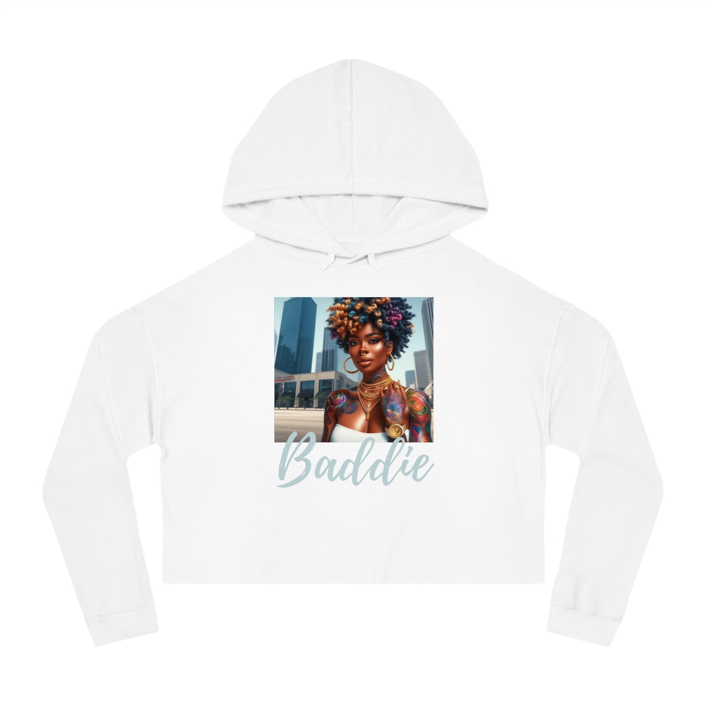 Be You Curly Cropped Hooded Sweatshirt - White / XS - Hoodie