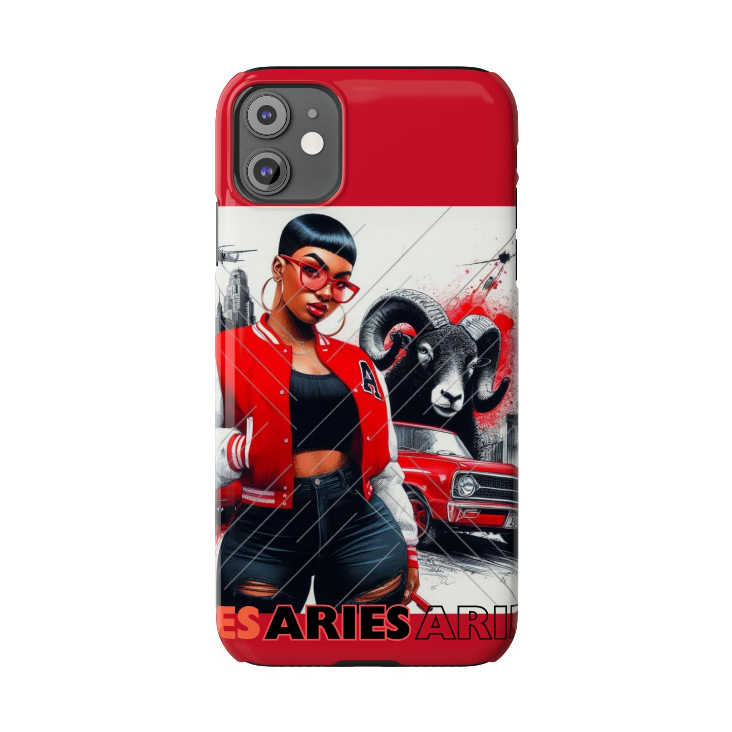 Aries Red Slim Phone Cases - Phone Case