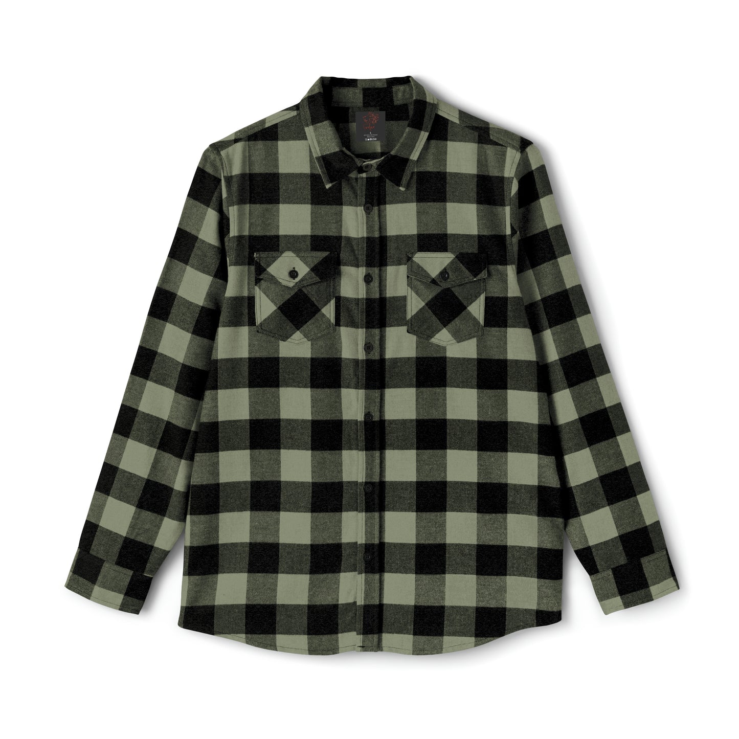 URHER Unisex Flannel Shirt - Olive / Black / XS - Long-sleeve