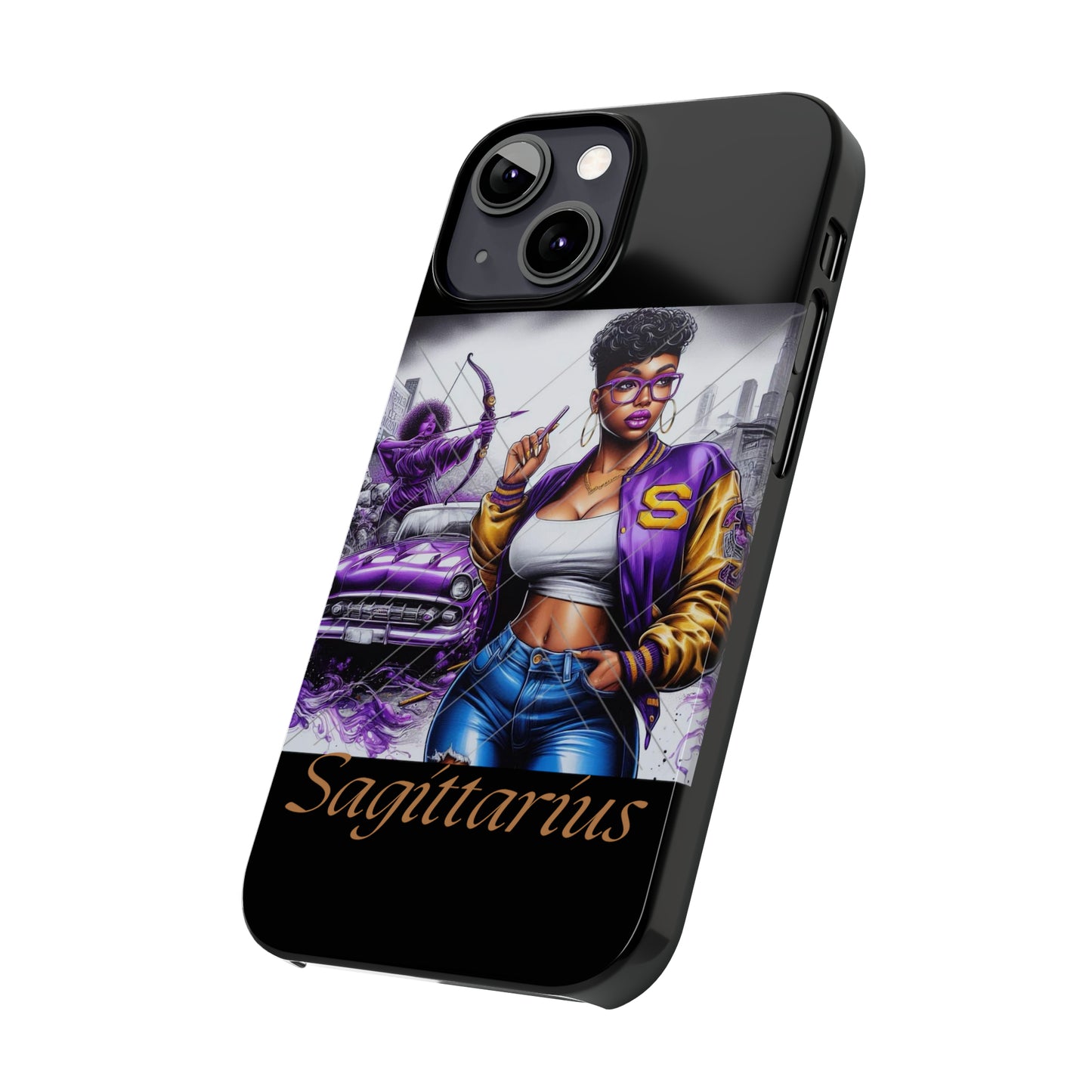 Sagittarius blk Slim Phone Cases - Phone Case