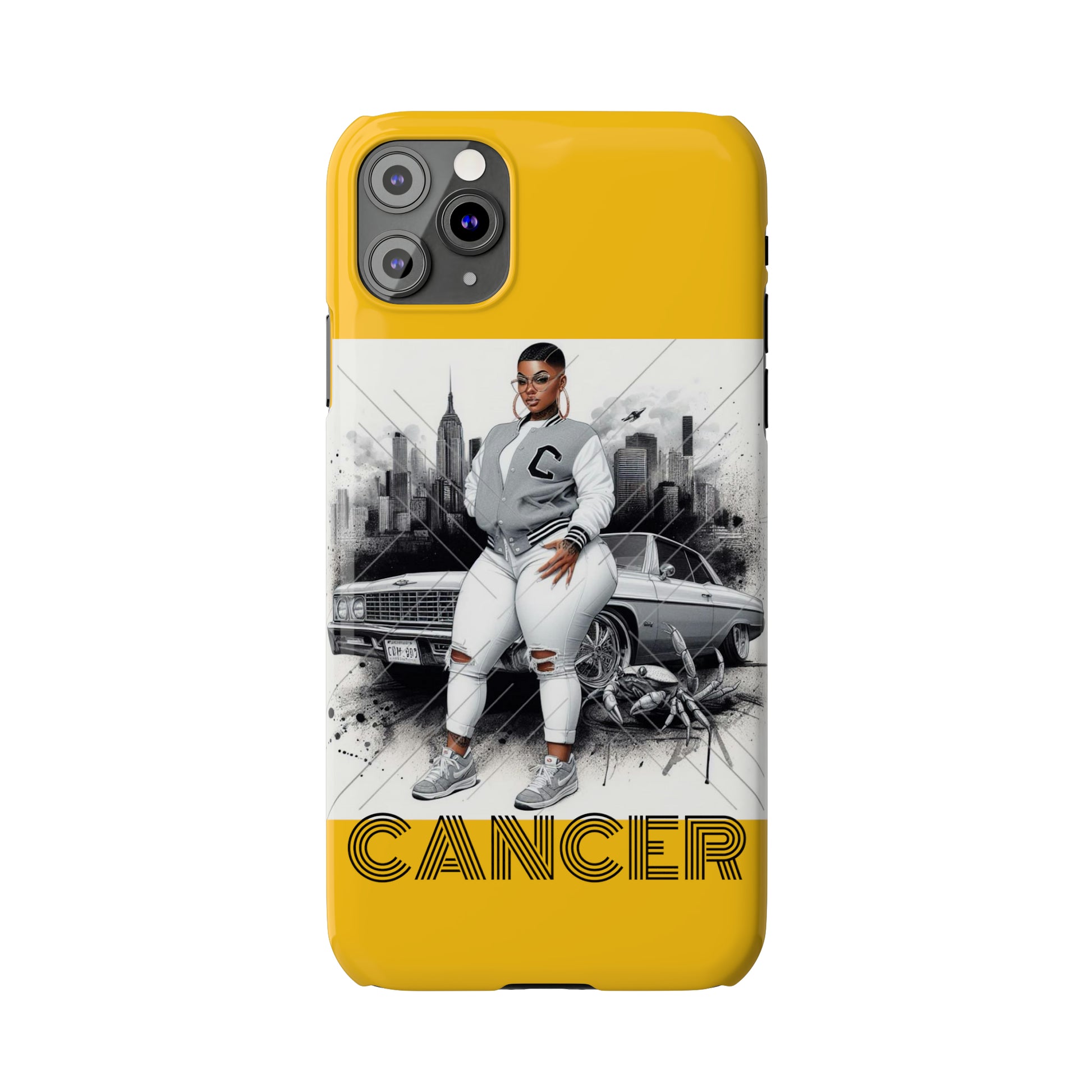 Cancer Yellow Slim Phone Cases - Phone Case