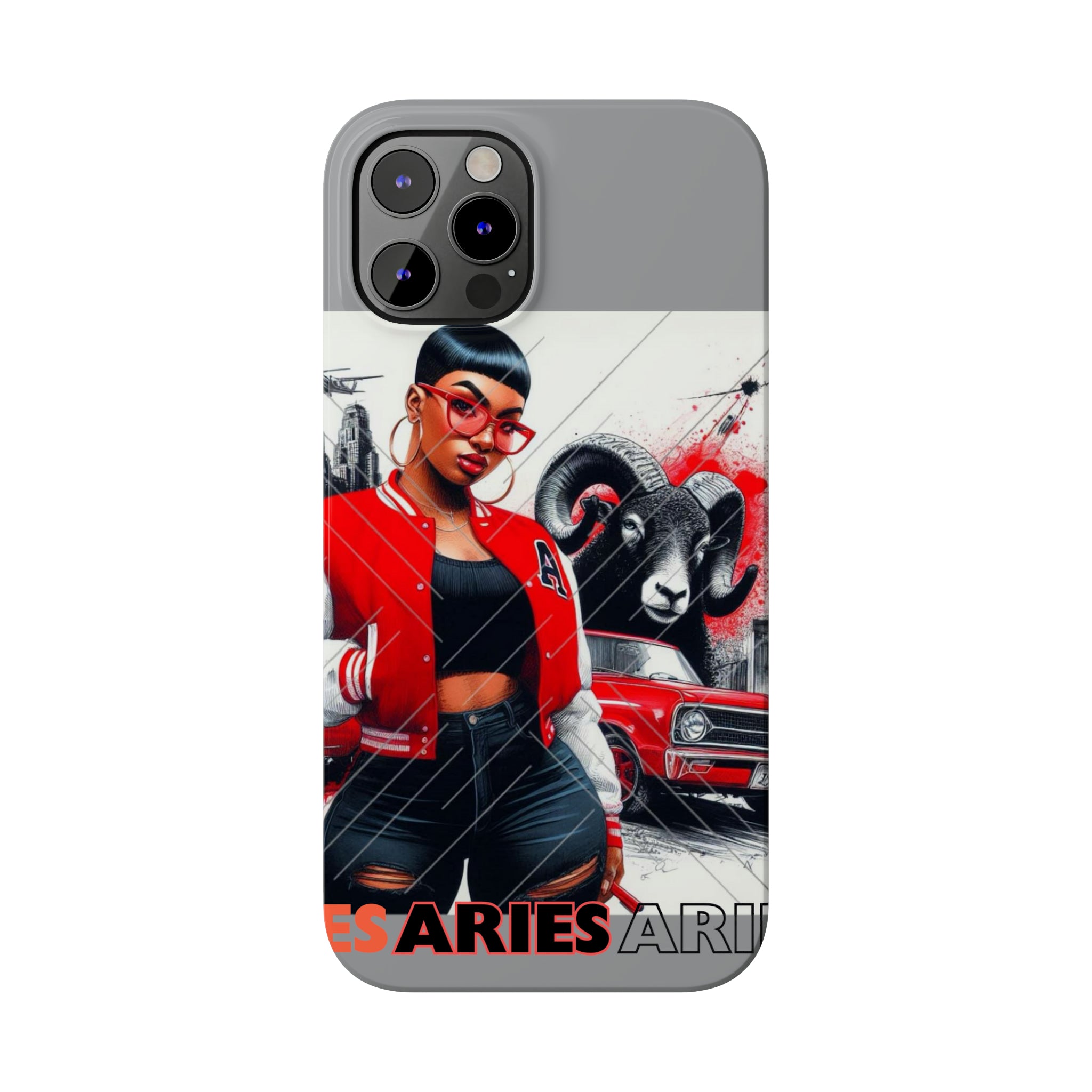 Aries Grey Slim Phone Cases - Phone Case