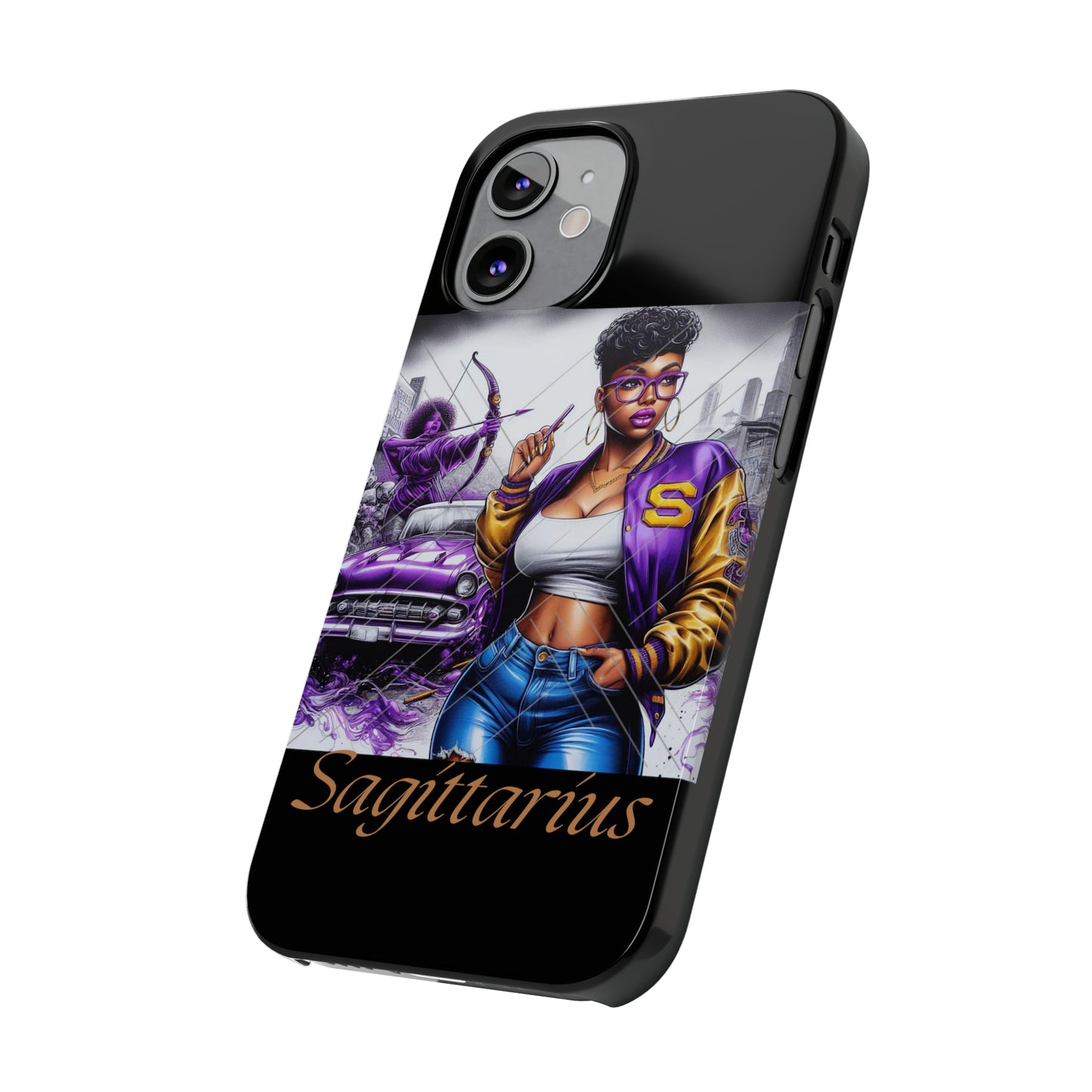 Sagittarius blk Slim Phone Cases - Phone Case