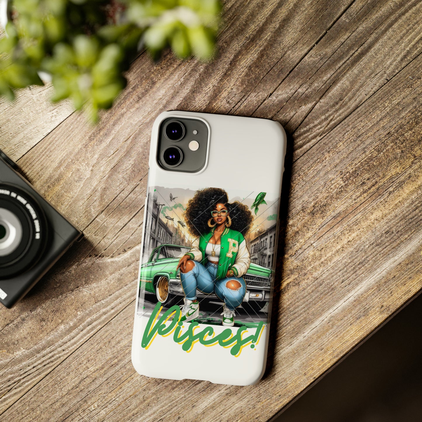 Pisces white Slim Phone Cases - Phone Case