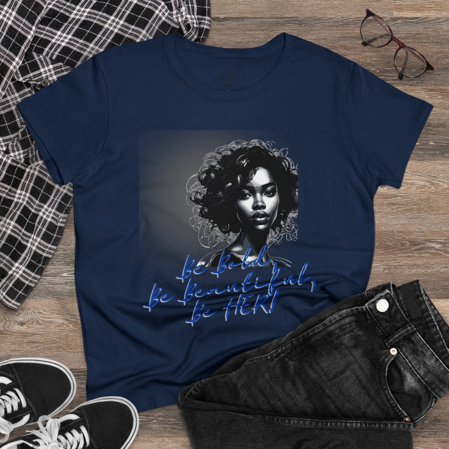 Bold Beautiful Her Women’s Cotton Tee Blue - Navy / S - T-Shirt