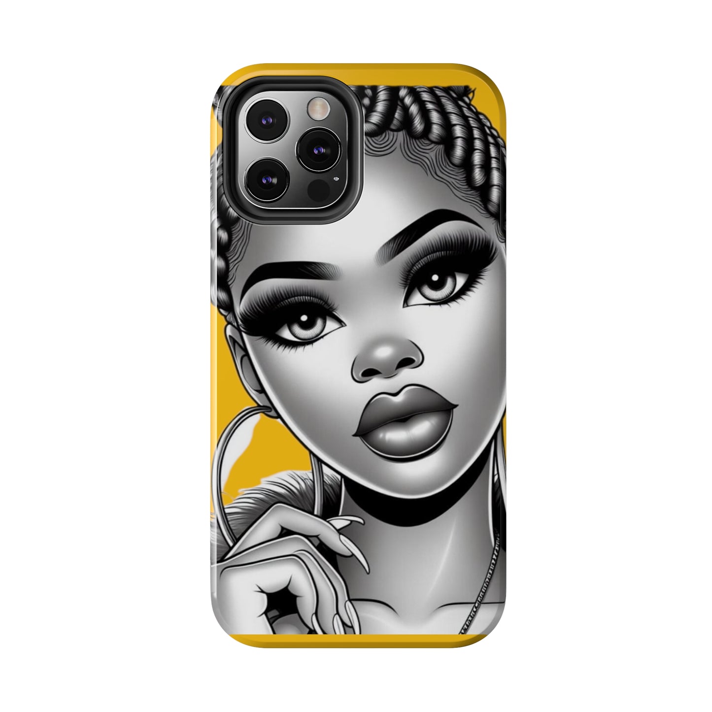 Braid bun Yellow Tough Phone Cases - Phone Case