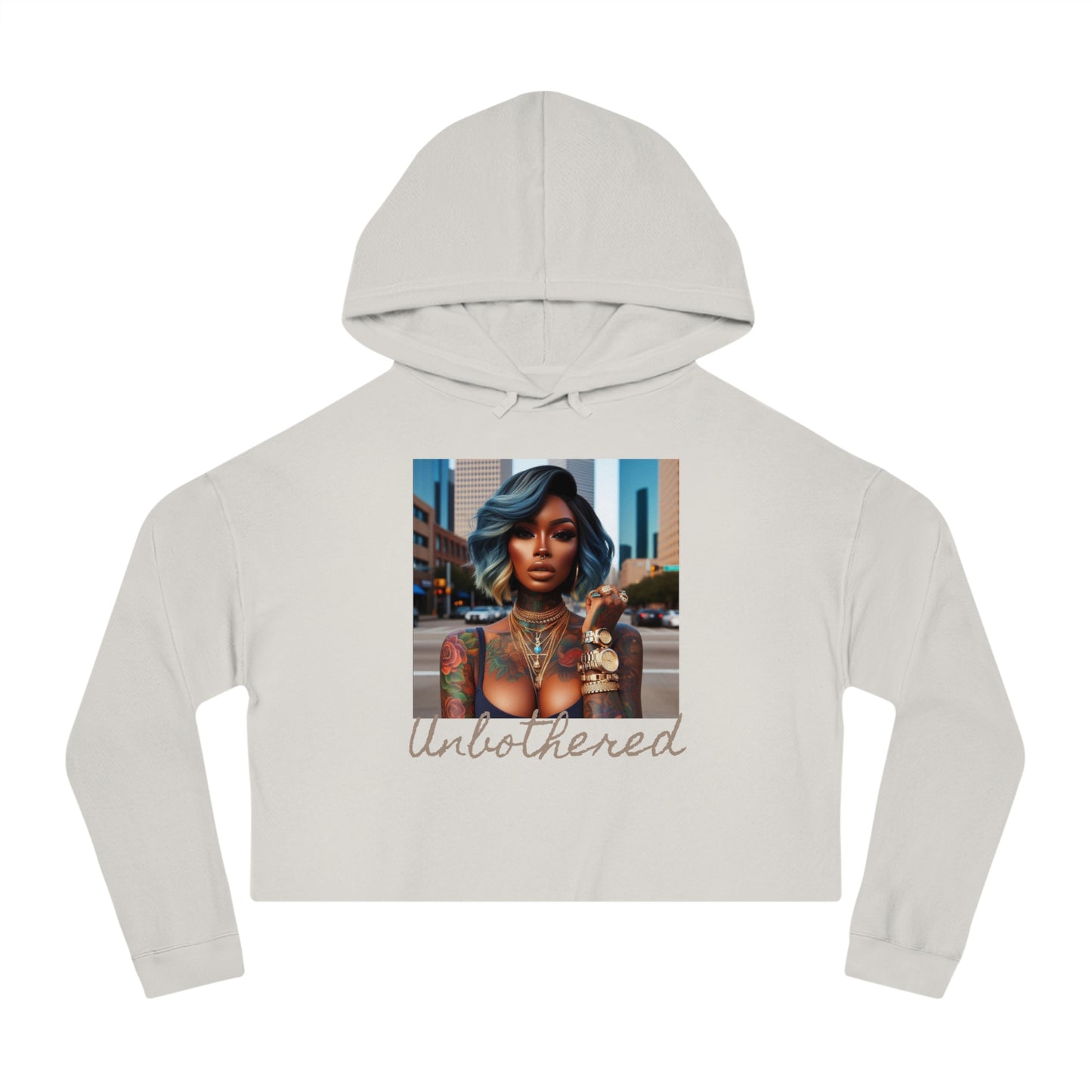 Unbothered Bob Cropped Hooded Sweatshirt - Bone / XS - Hoodie