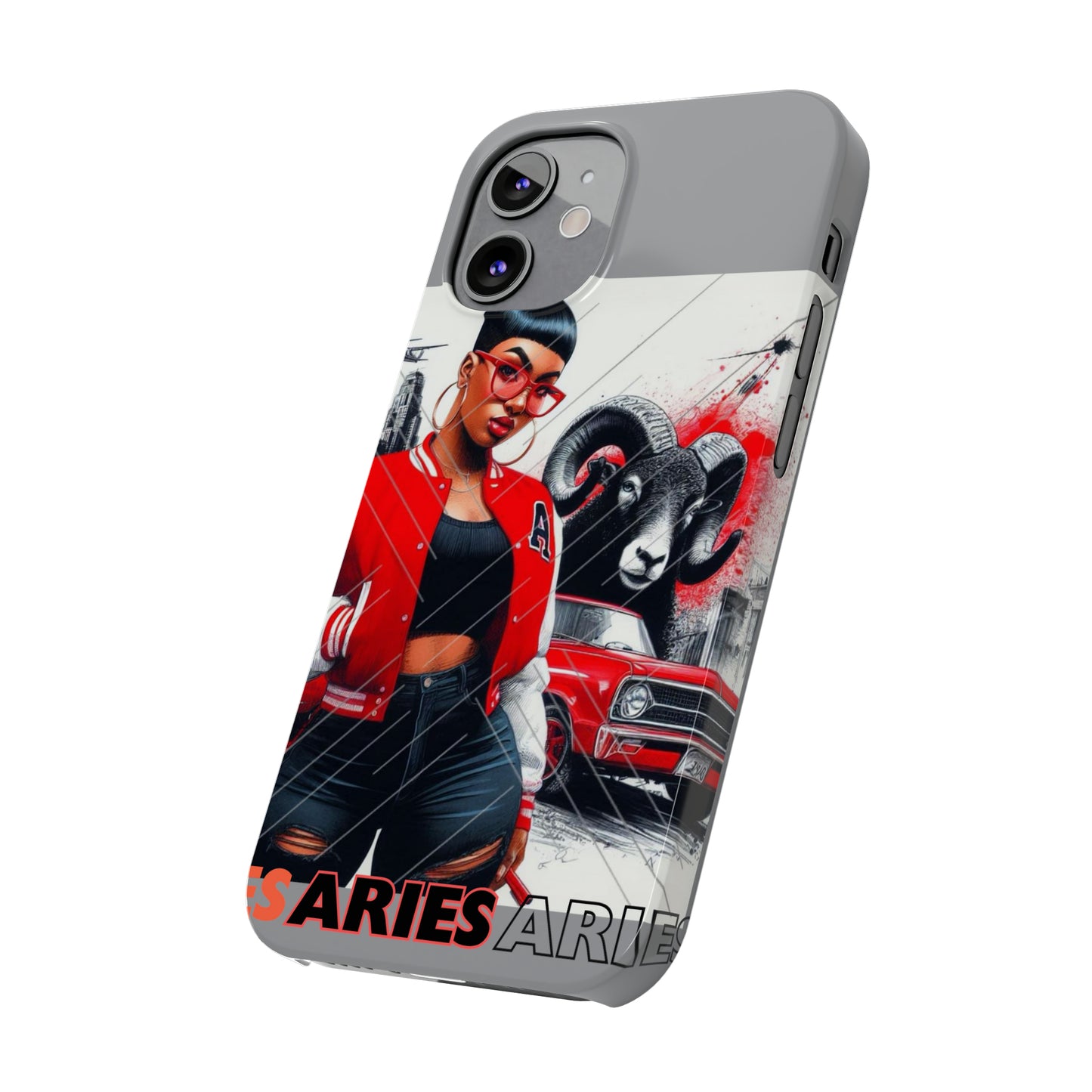 Aries Grey Slim Phone Cases - Phone Case