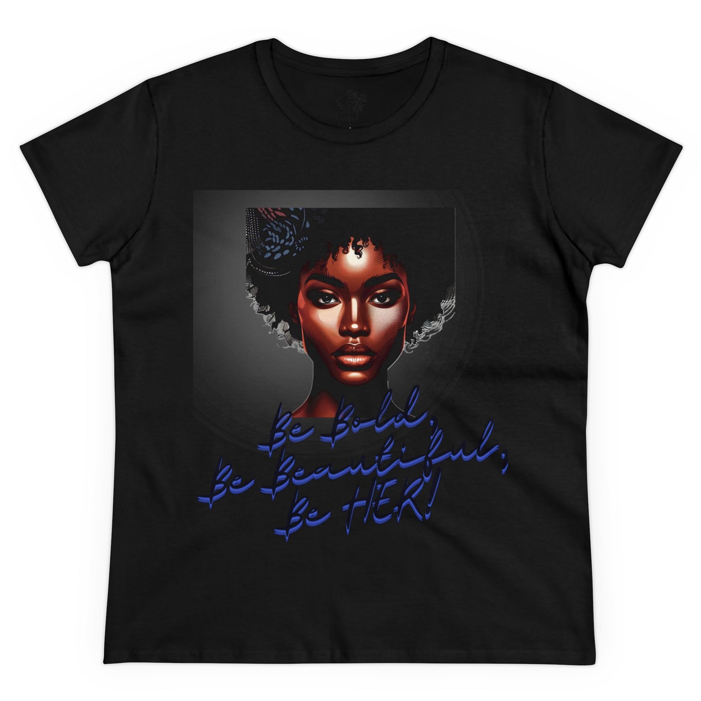 Bold Beautiful Her curly afro woman’s tee - Black / S - T-Shirt