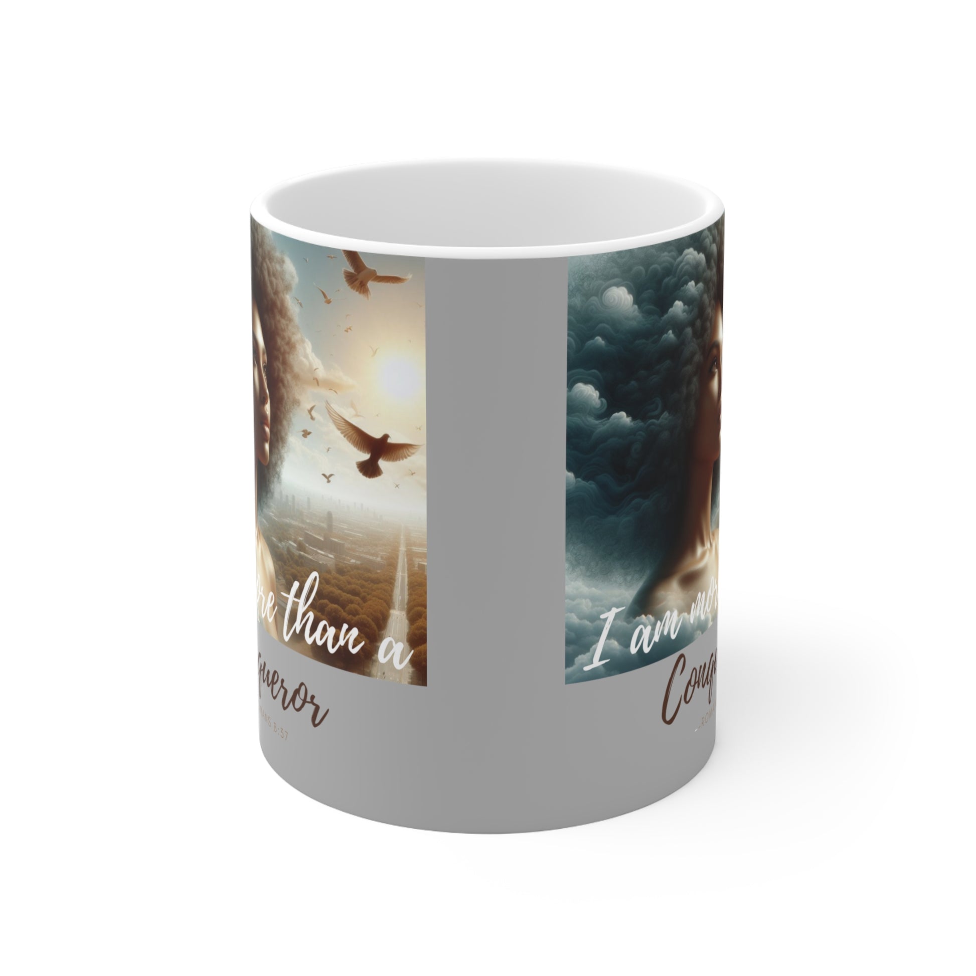 Grey Romans 8:37 Ceramic Mug 11oz - 11oz - Mug