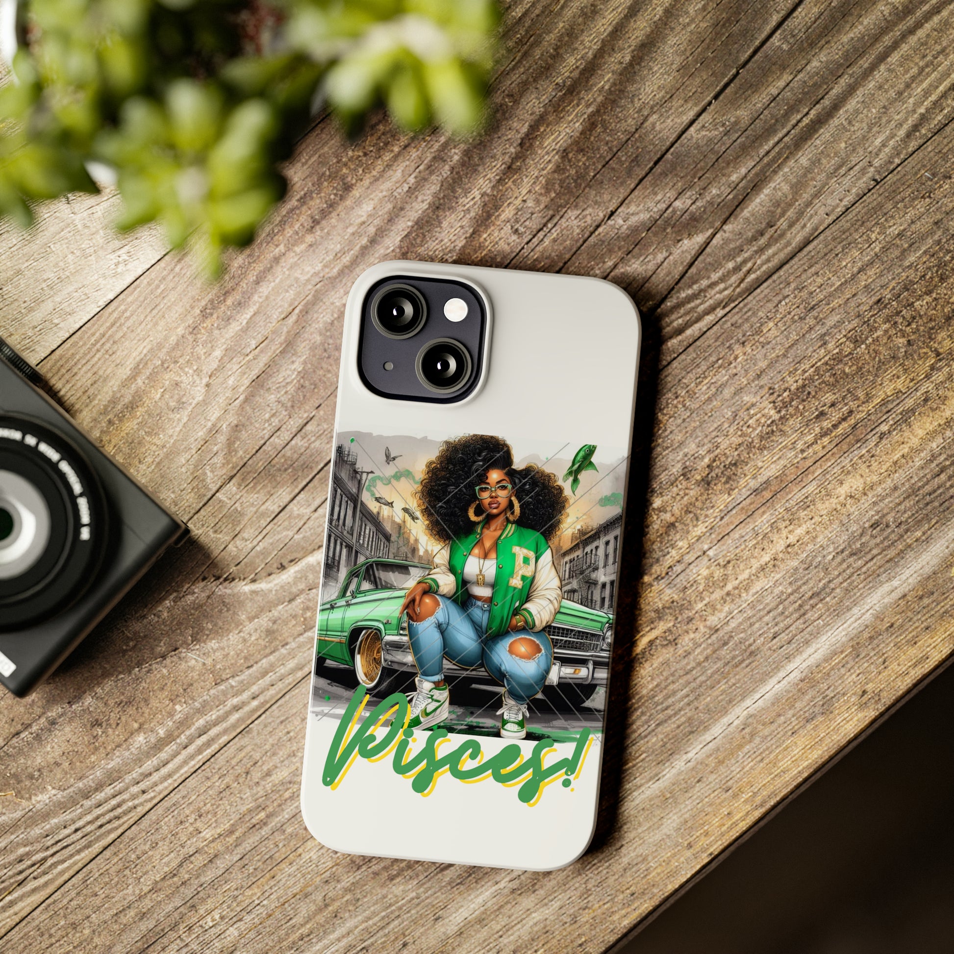 Pisces white Slim Phone Cases - Phone Case