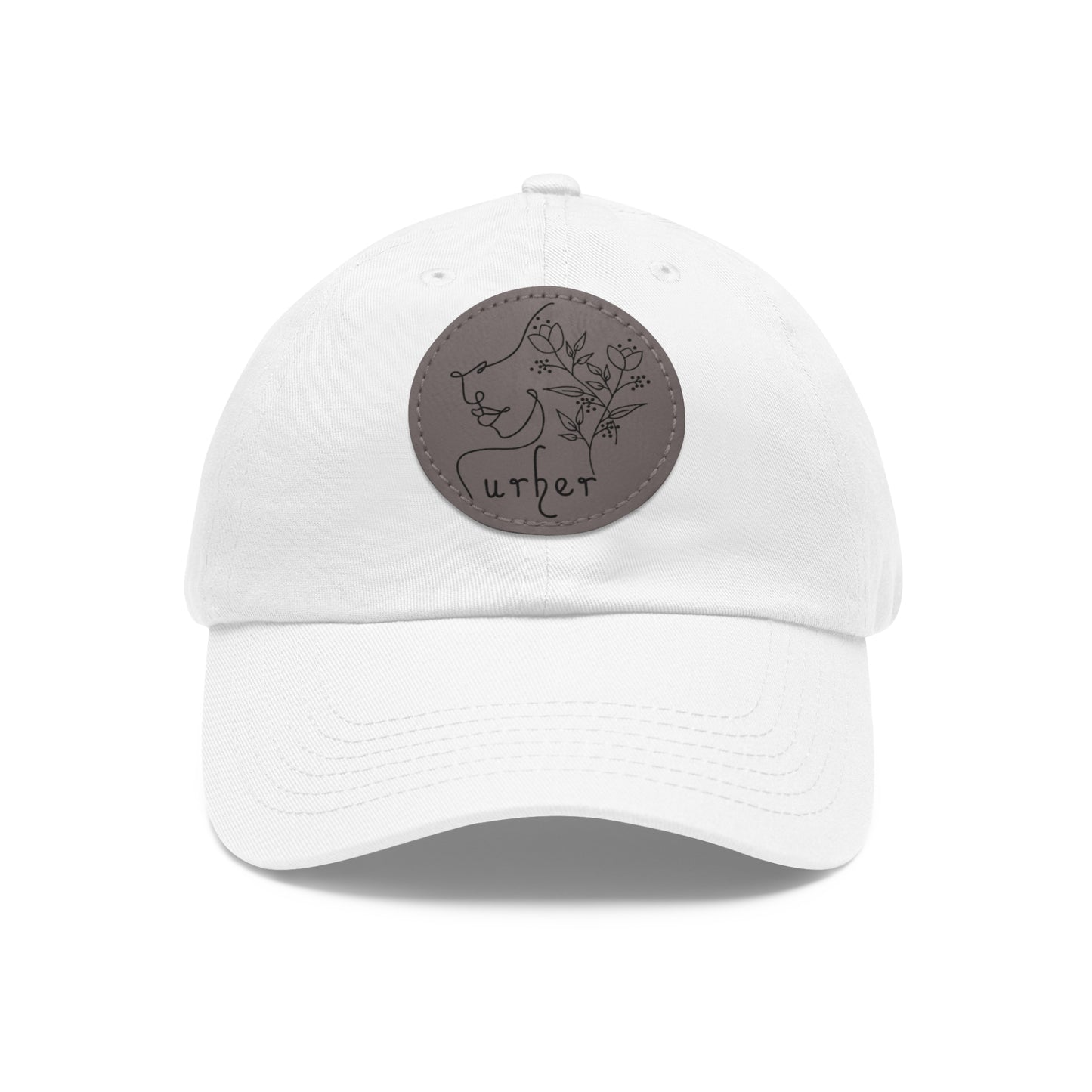 URHER Patch (Round) Hat - White / Grey patch / Circle / One size - Hats