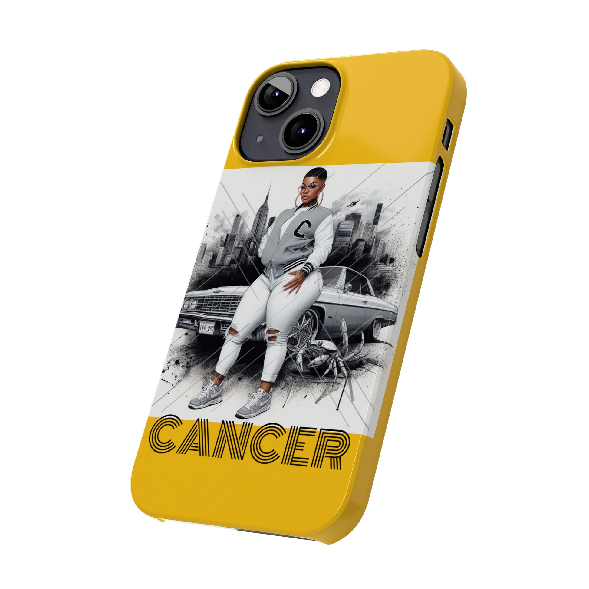 Cancer Yellow Slim Phone Cases - Phone Case