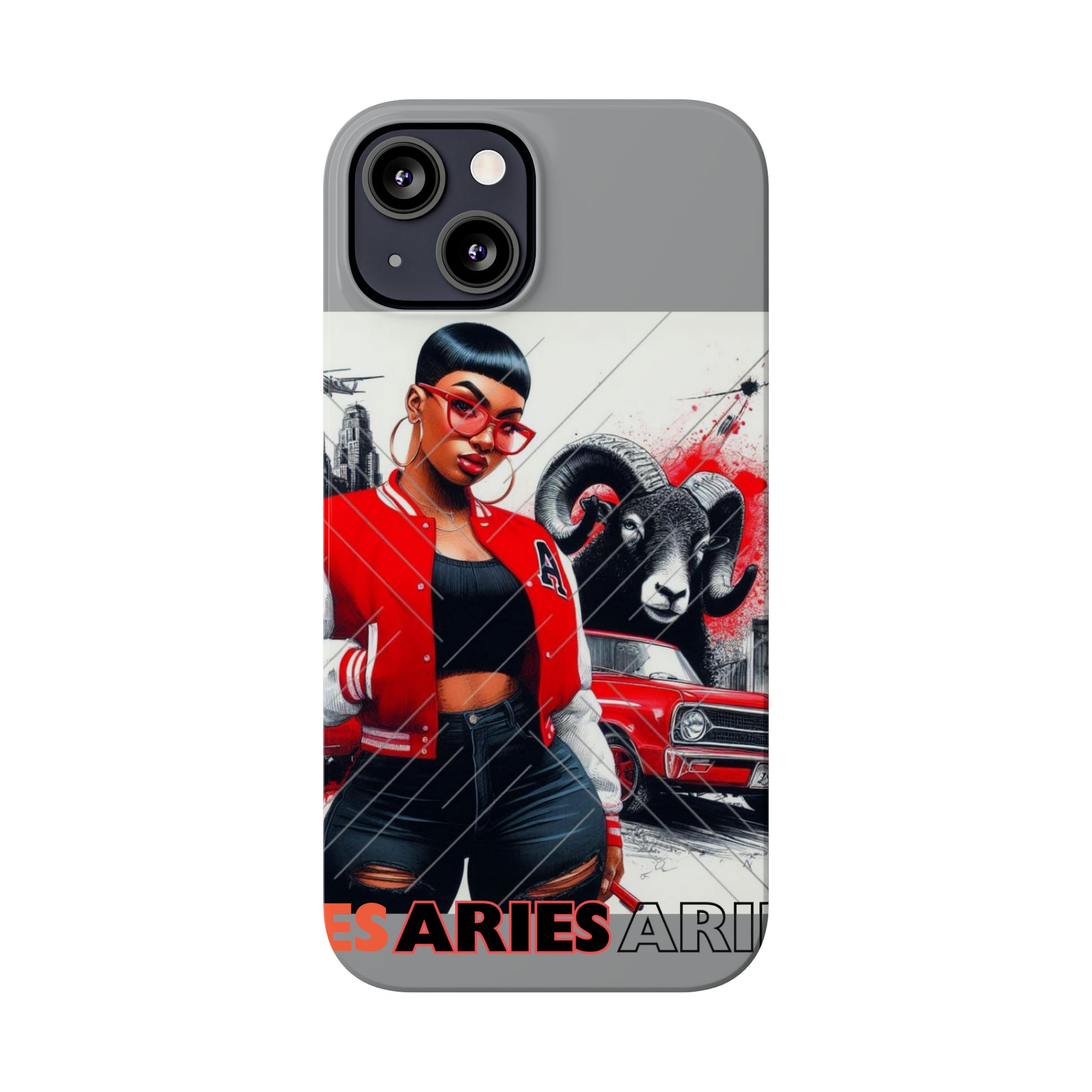 Aries Grey Slim Phone Cases - Phone Case