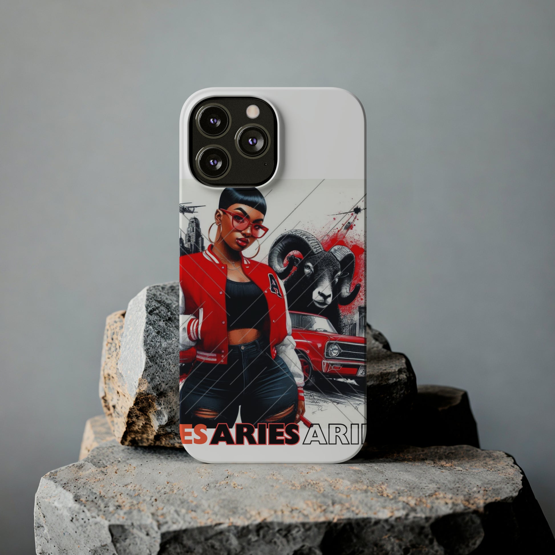 Aries white Slim Phone Cases - Phone Case