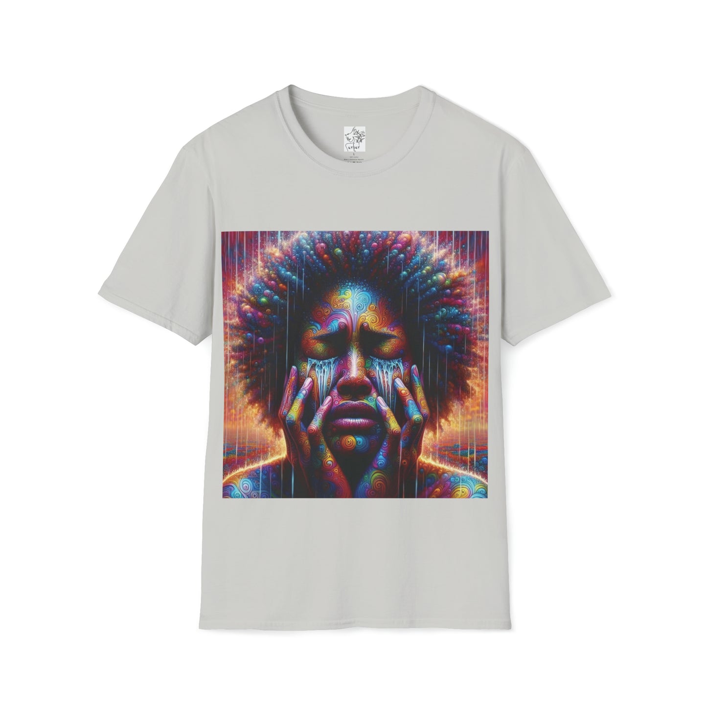 Colorful tears Tee - Ice Grey / S - T-Shirt