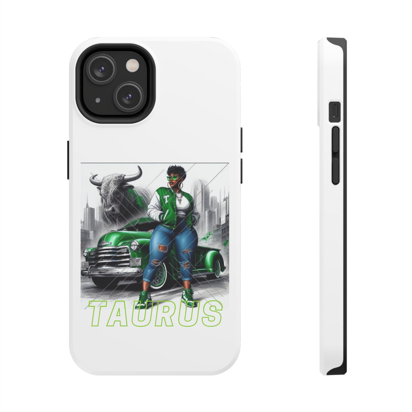 Taurus White Tough Phone Cases - iPhone 14 - Phone Case