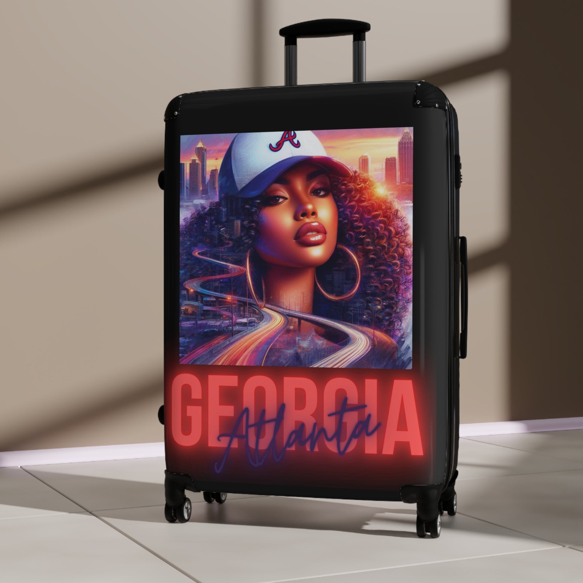 Atl Georgia blk Suitcase - Large / Black - Bags