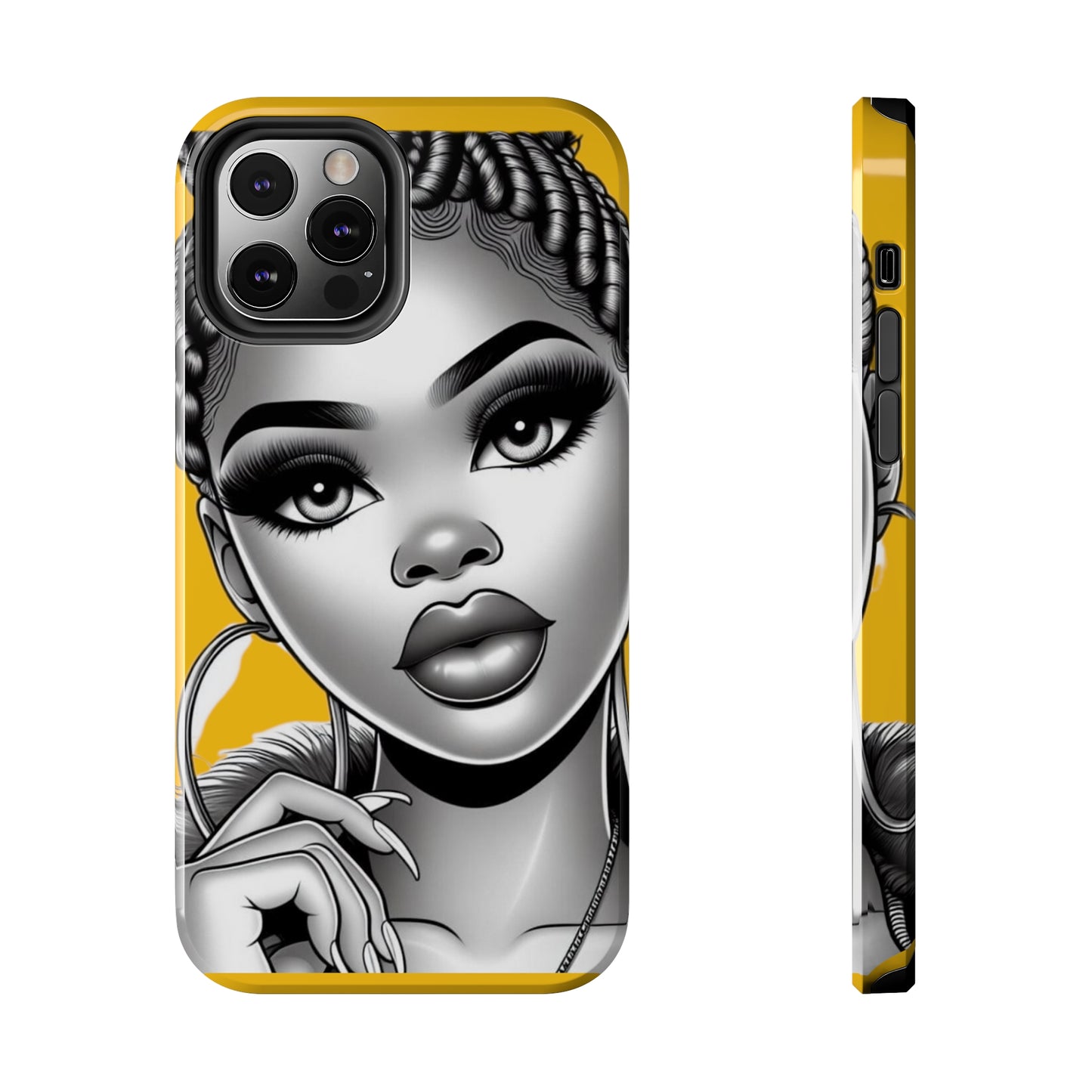 Braid bun Yellow Tough Phone Cases - iPhone 12 Pro - Phone Case