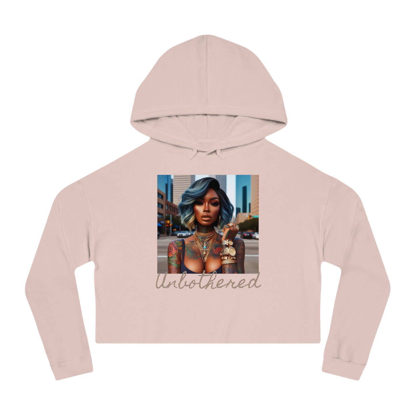 Unbothered Bob Cropped Hooded Sweatshirt - Blush / XS - Hoodie