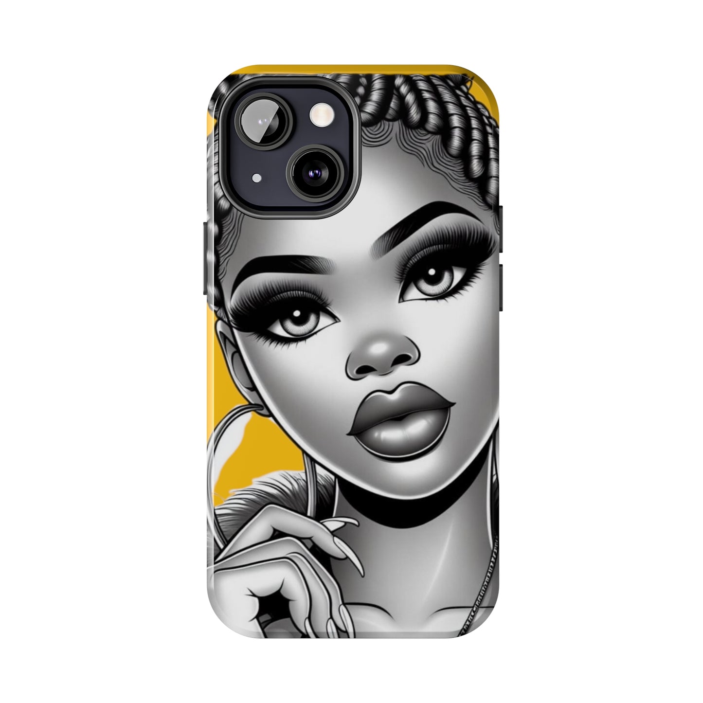 Braid bun Yellow Tough Phone Cases - Phone Case