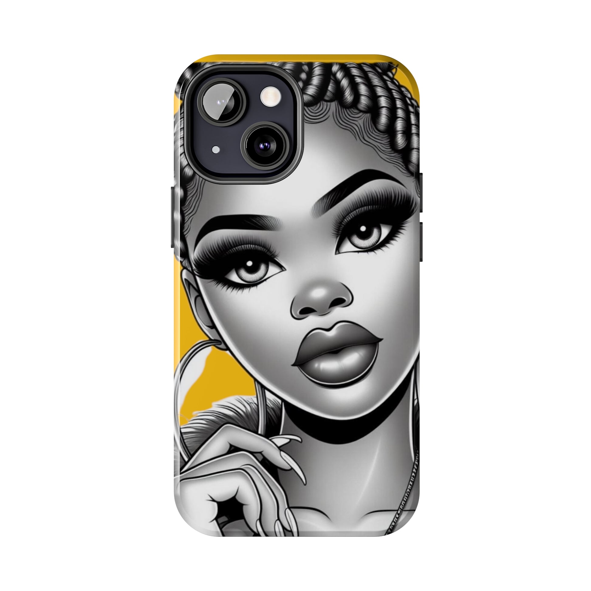 Braid bun Yellow Tough Phone Cases - Phone Case