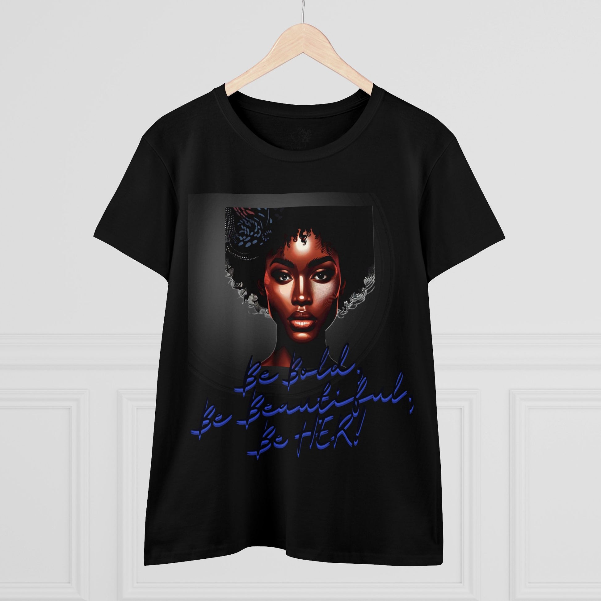 Bold Beautiful Her curly afro woman’s tee - T-Shirt