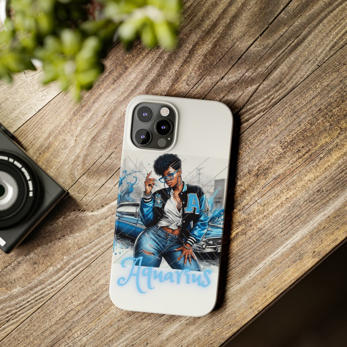 Aquarius white Slim Phone Cases - iPhone 12/12 Pro - Phone Case