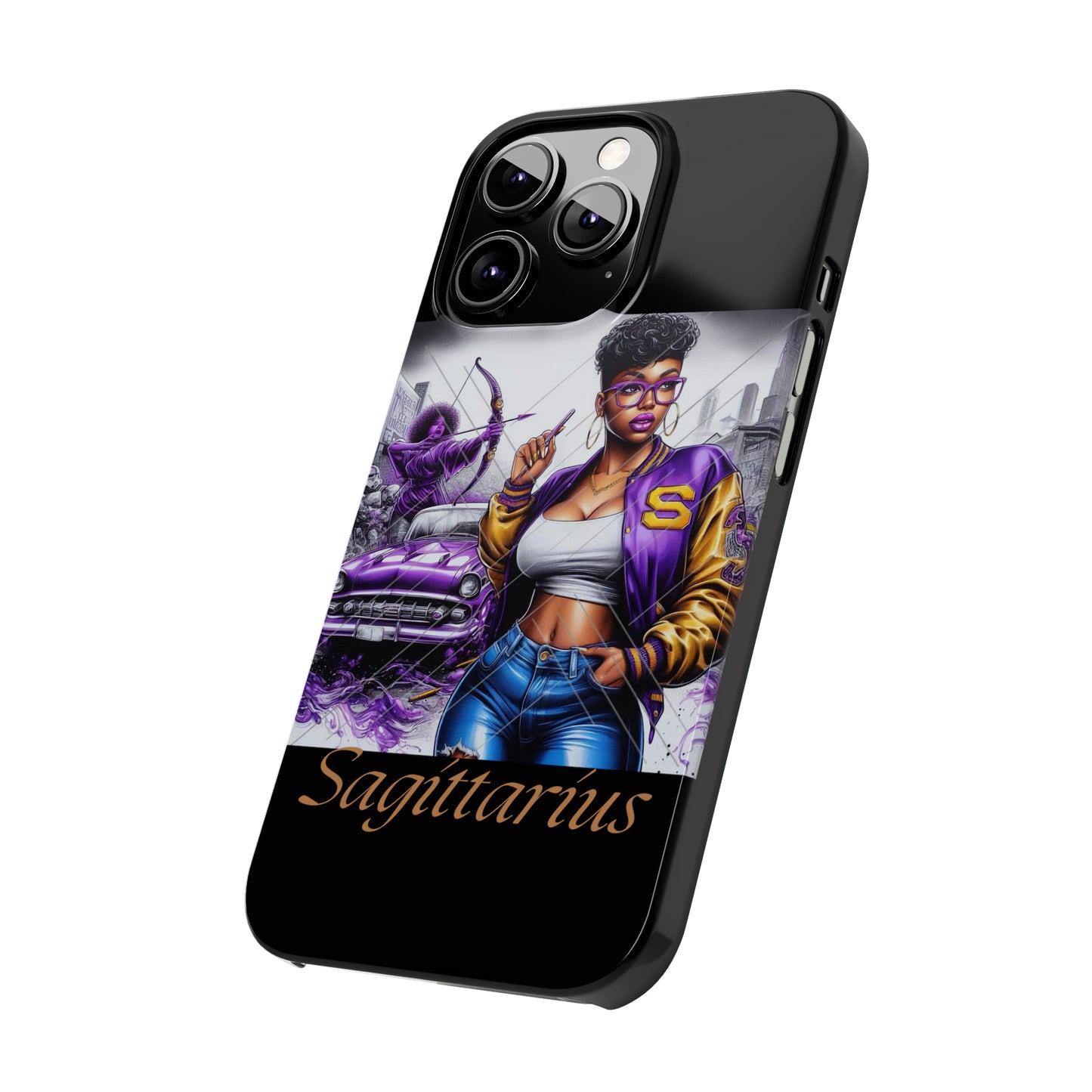 Sagittarius blk Slim Phone Cases - Phone Case