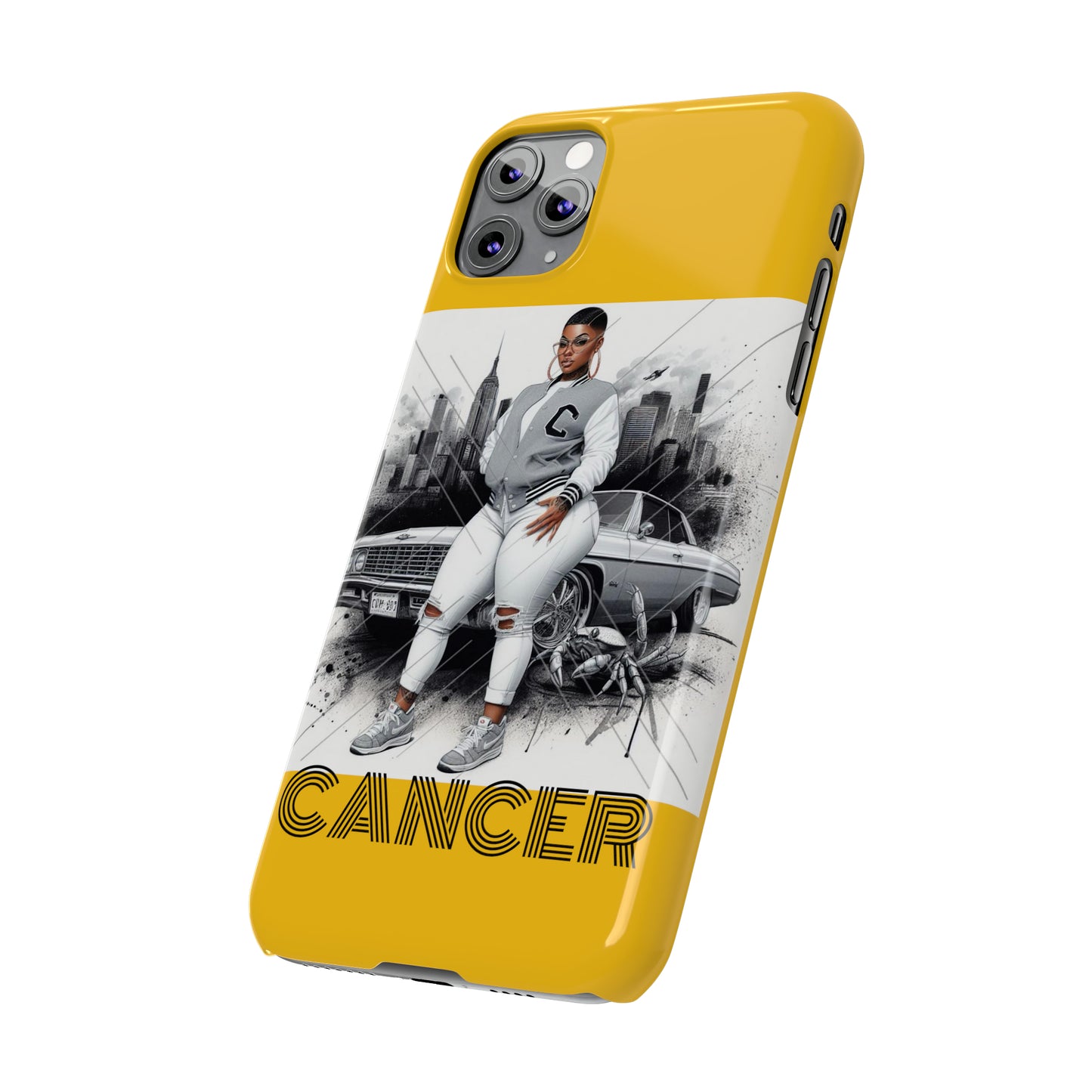 Cancer Yellow Slim Phone Cases - Phone Case