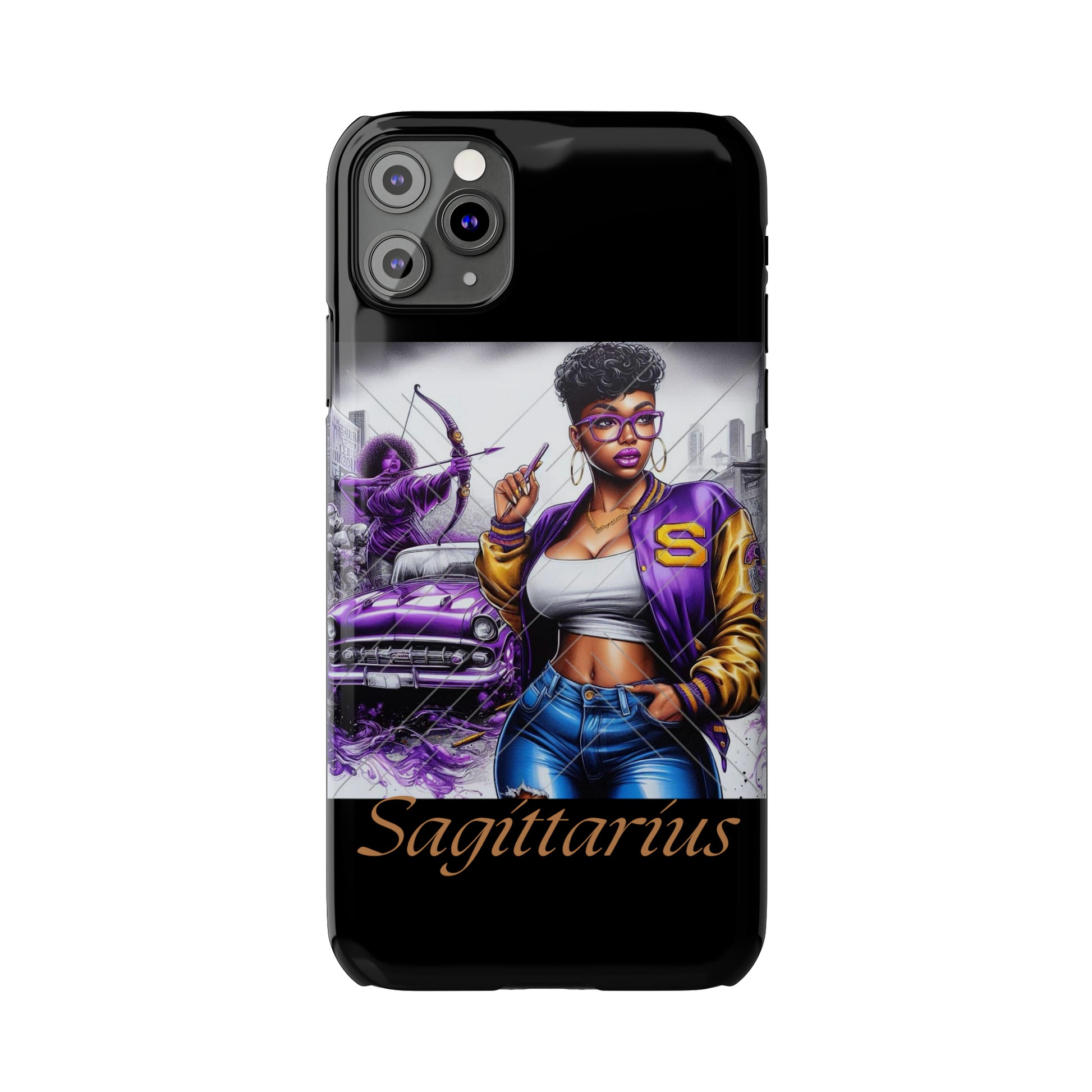 Sagittarius blk Slim Phone Cases - Phone Case