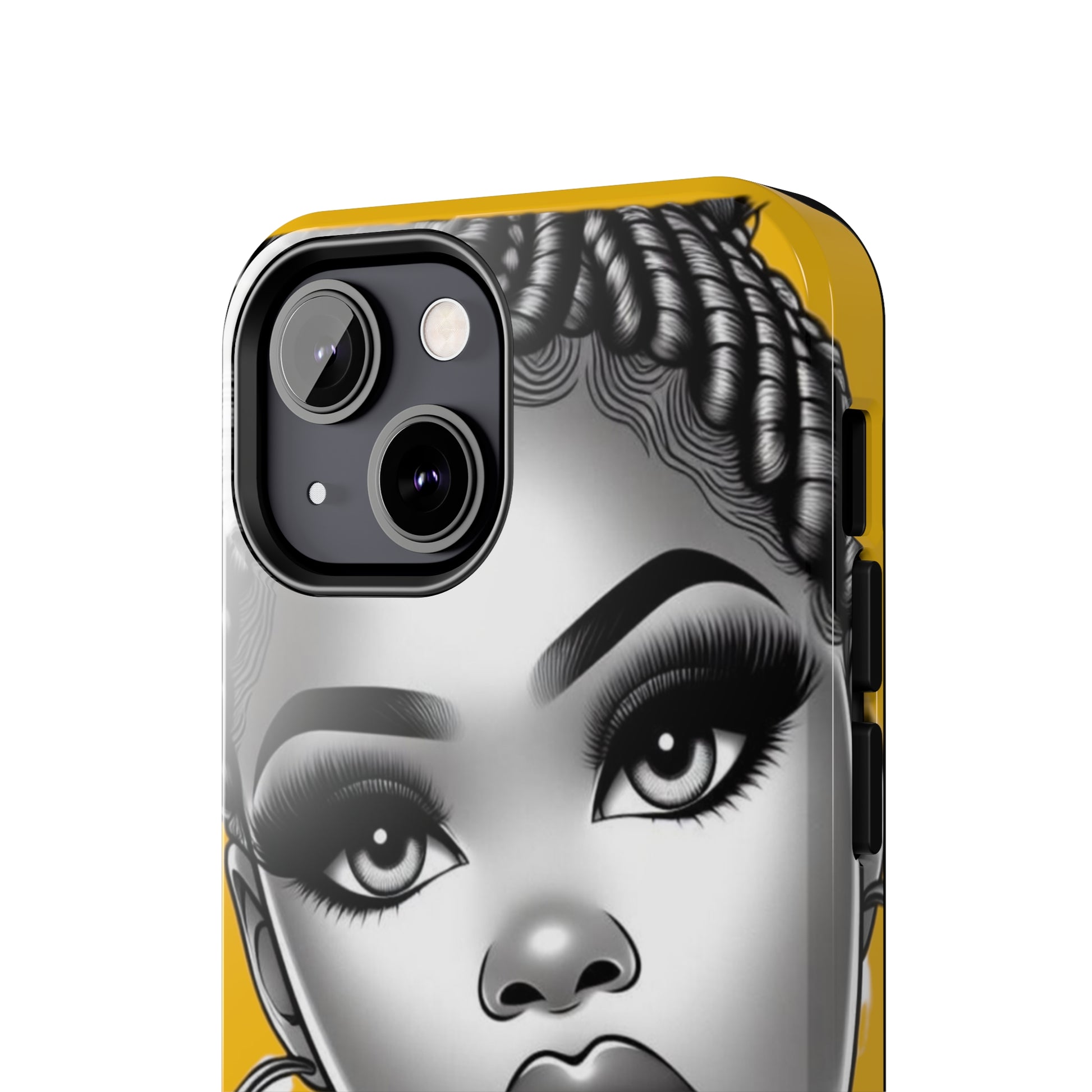 Braid bun Yellow Tough Phone Cases - Phone Case