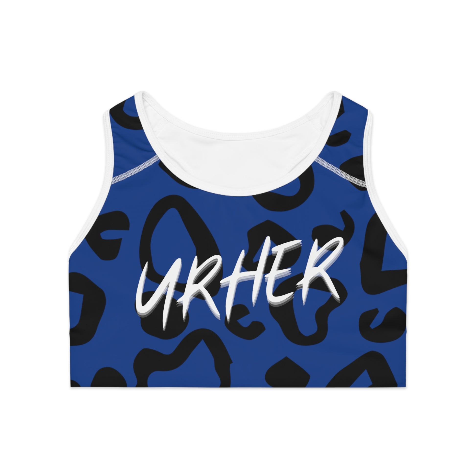 URHER Sports Bra Royal blue - S / White stitching - All Over Prints