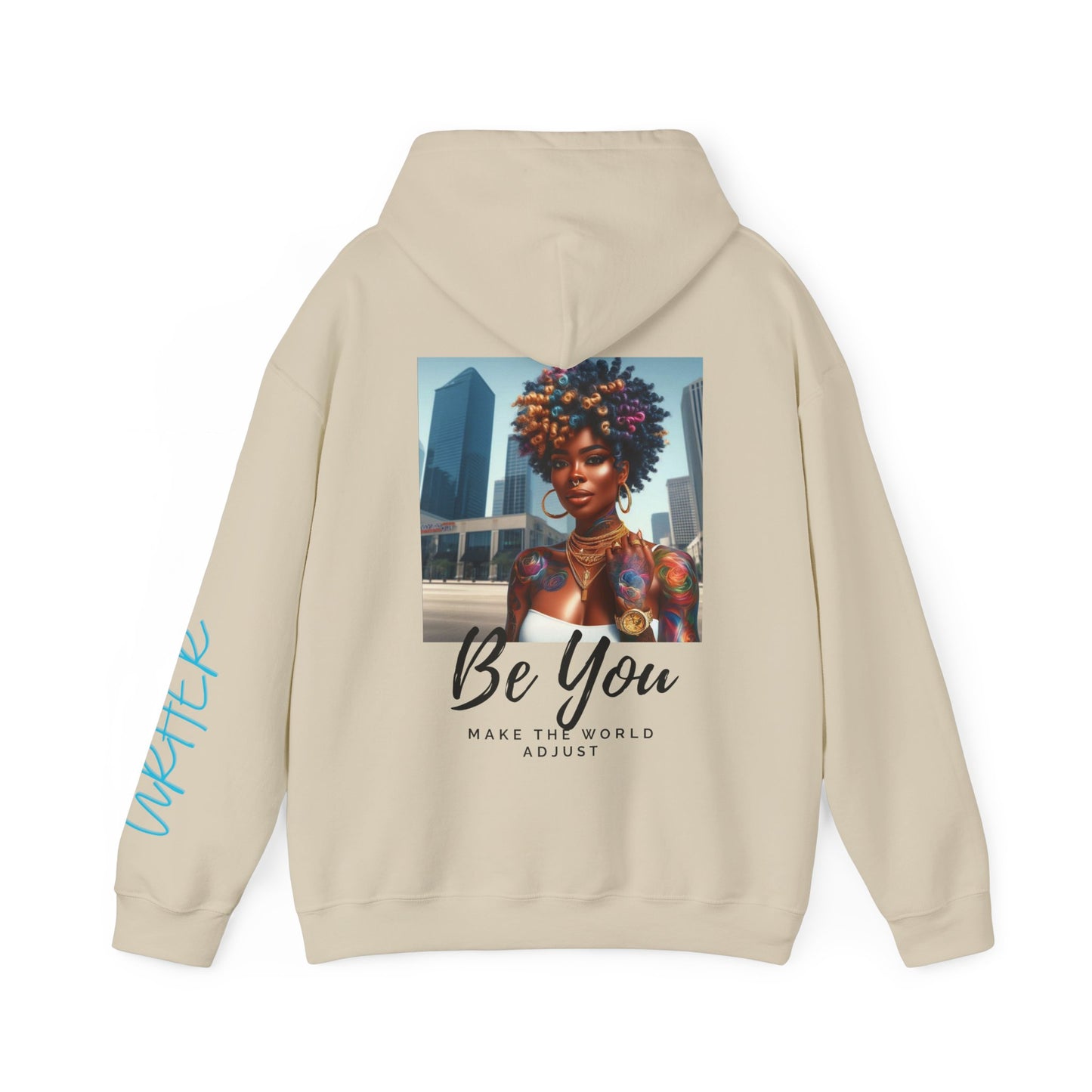 Be You Curly Unisex Heavy Blend Hoodie - Sand / S - Hoodie