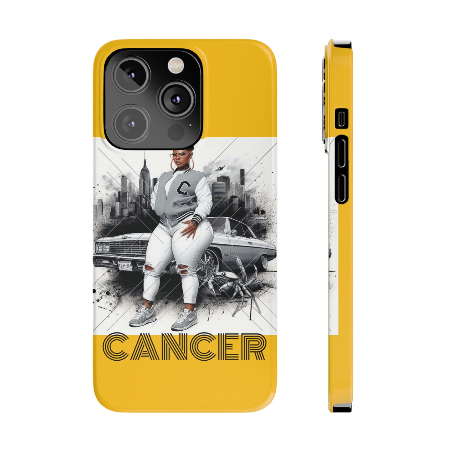 Cancer Yellow Slim Phone Cases - iPhone 14 Pro - Phone Case