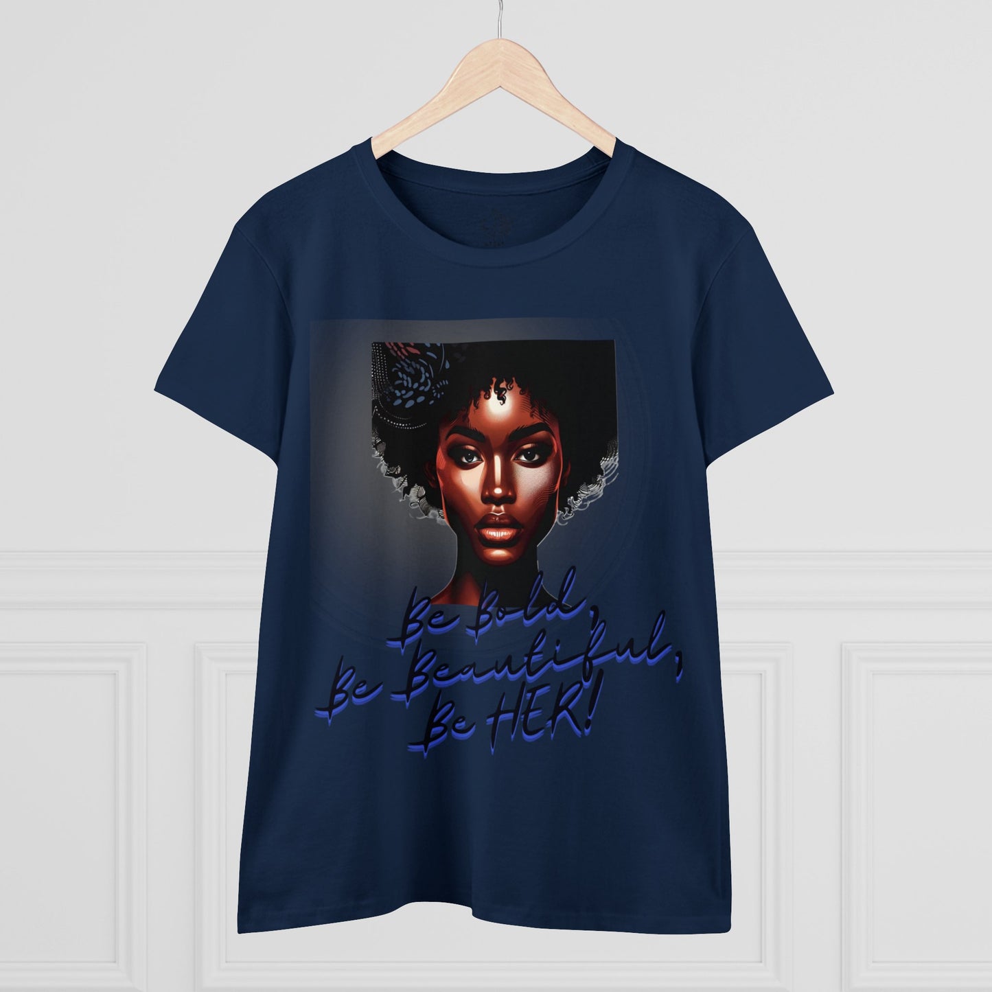 Bold Beautiful Her curly afro woman’s tee - T-Shirt