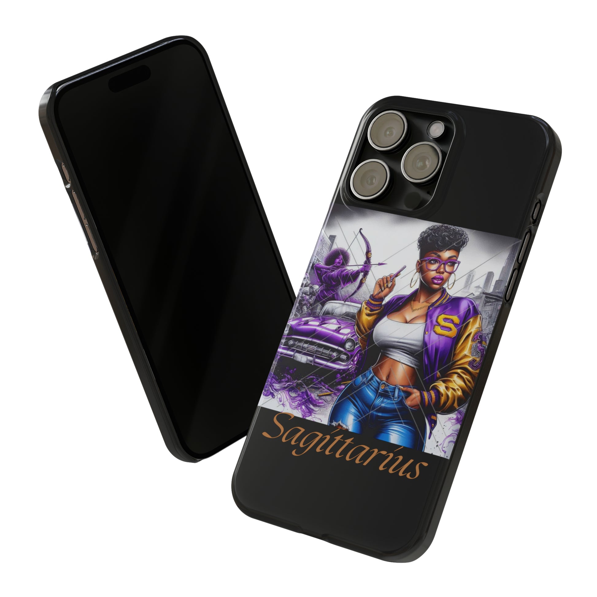 Sagittarius blk Slim Phone Cases - Phone Case