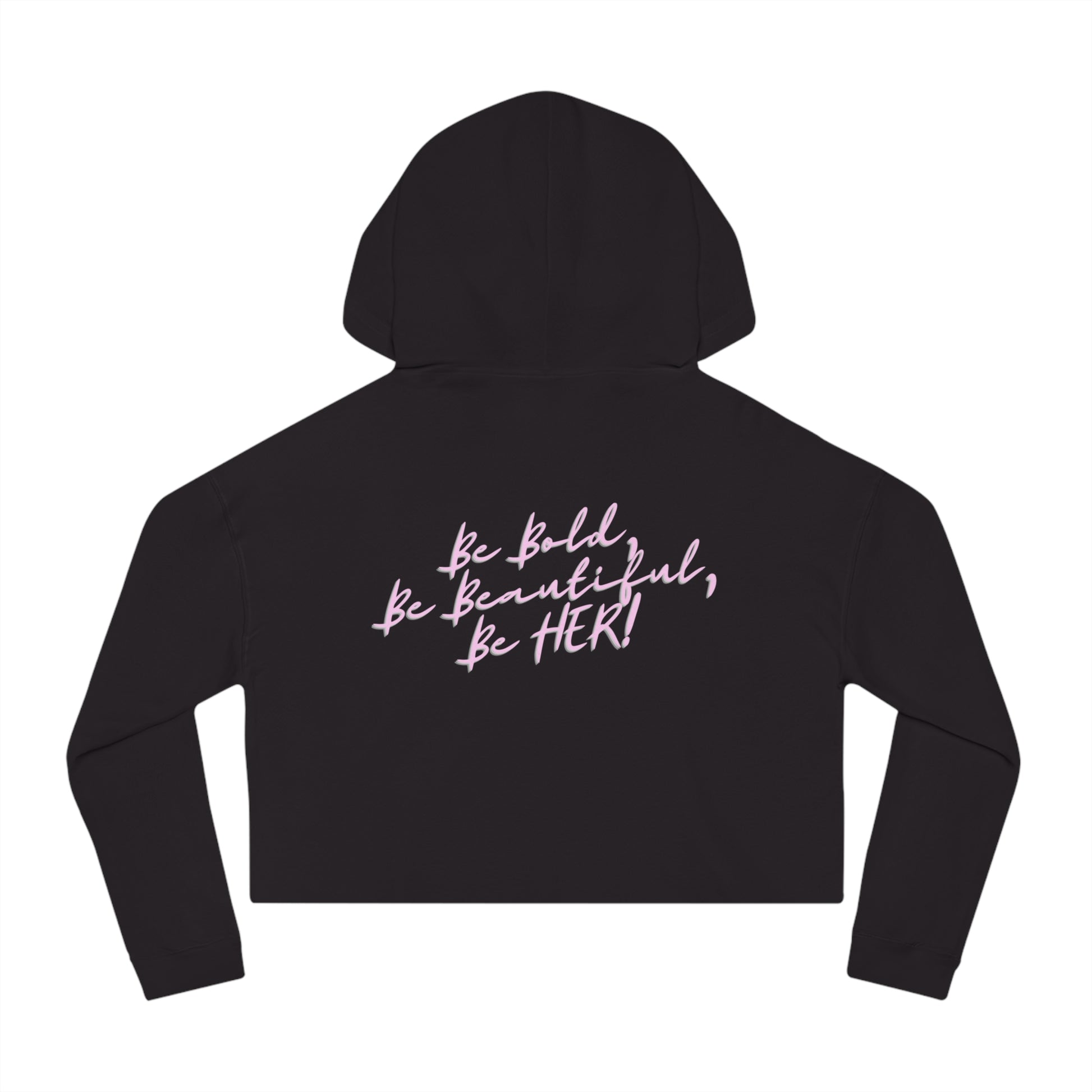 URHER Pink Cropped Hooded Sweatshirt - Hoodie