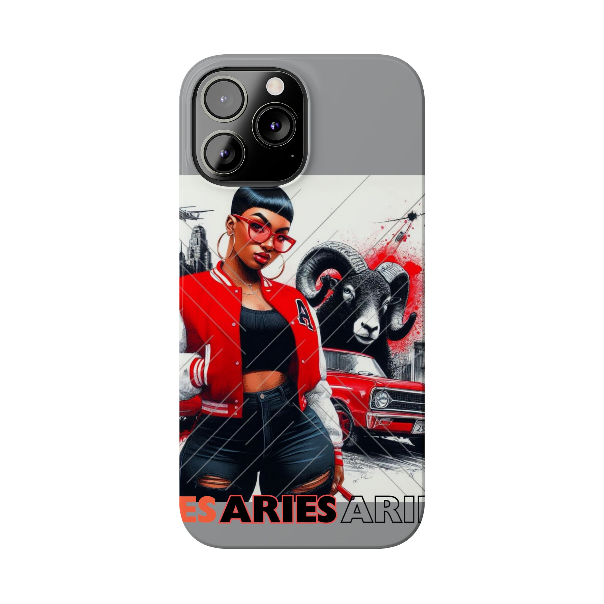 Aries Grey Slim Phone Cases - Phone Case