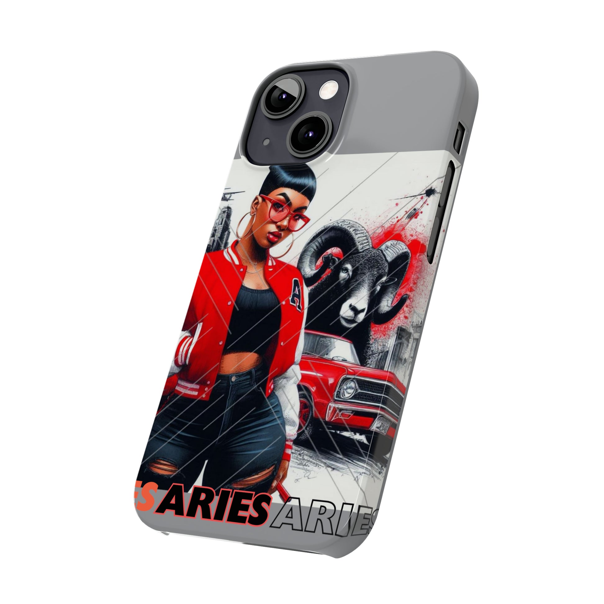 Aries Grey Slim Phone Cases - Phone Case