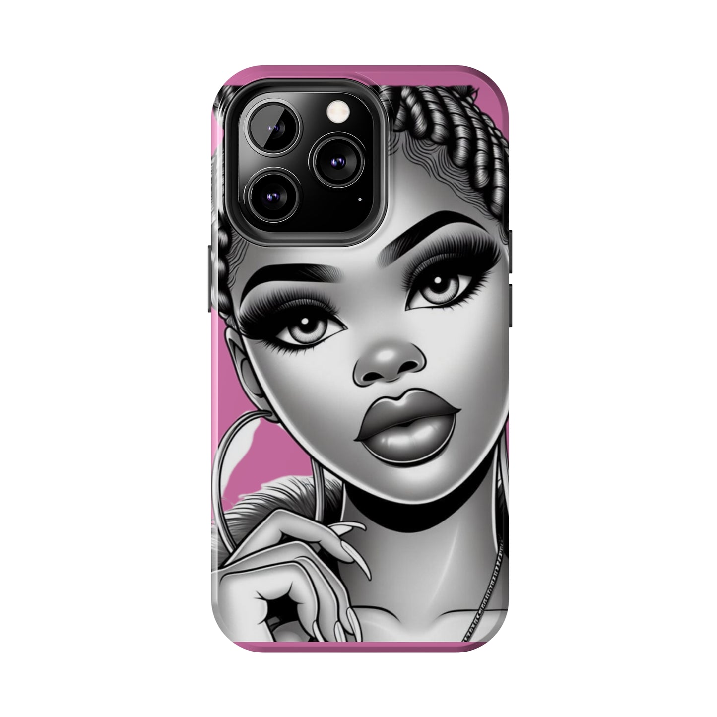 Braid bun pink Tough Phone Cases - Phone Case