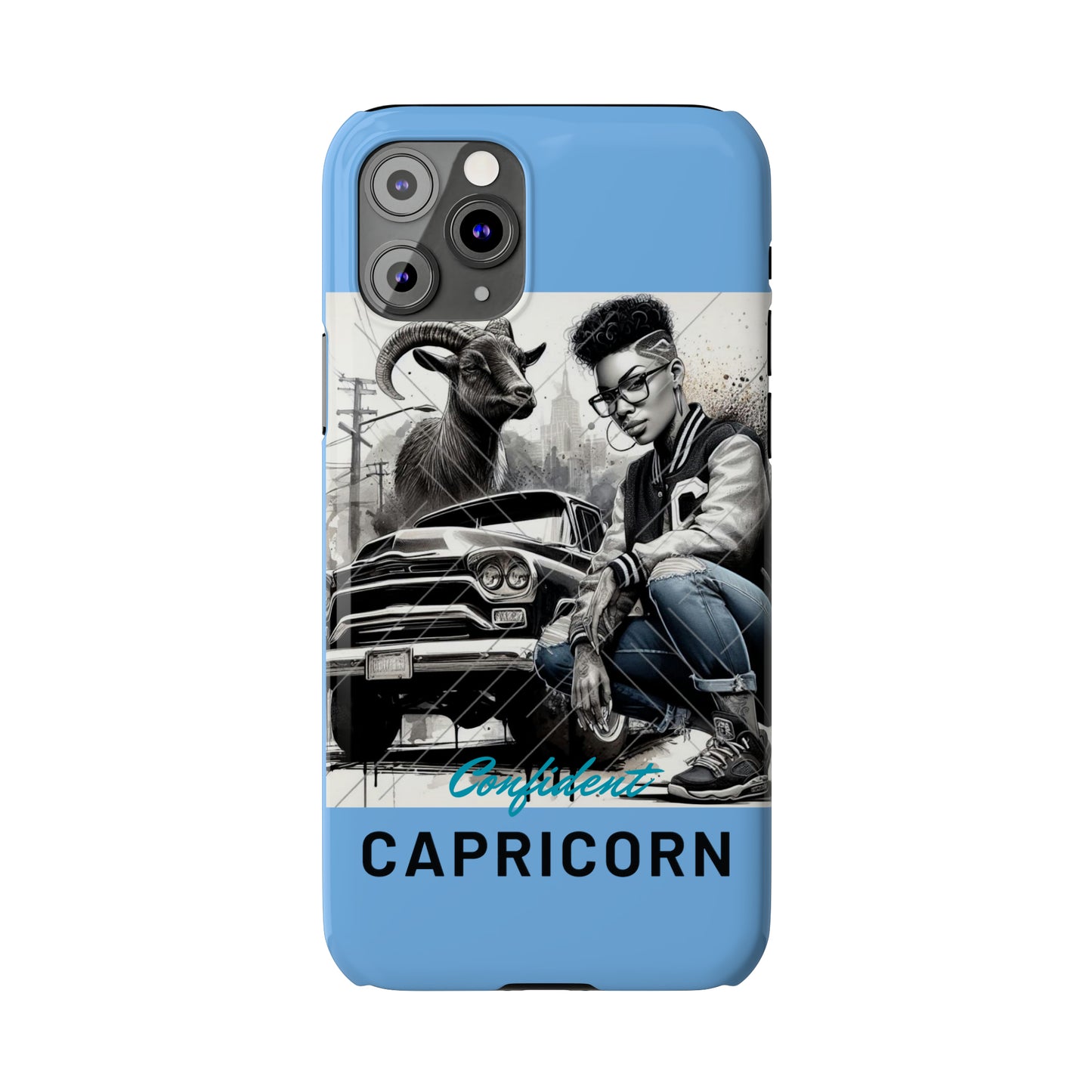 Capricorn Blue Slim Phone Cases - Phone Case