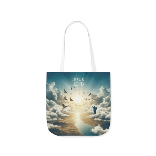 Jesus is Lord Canvas Tote Bag - 16’ × 16’’ / White - Accessories