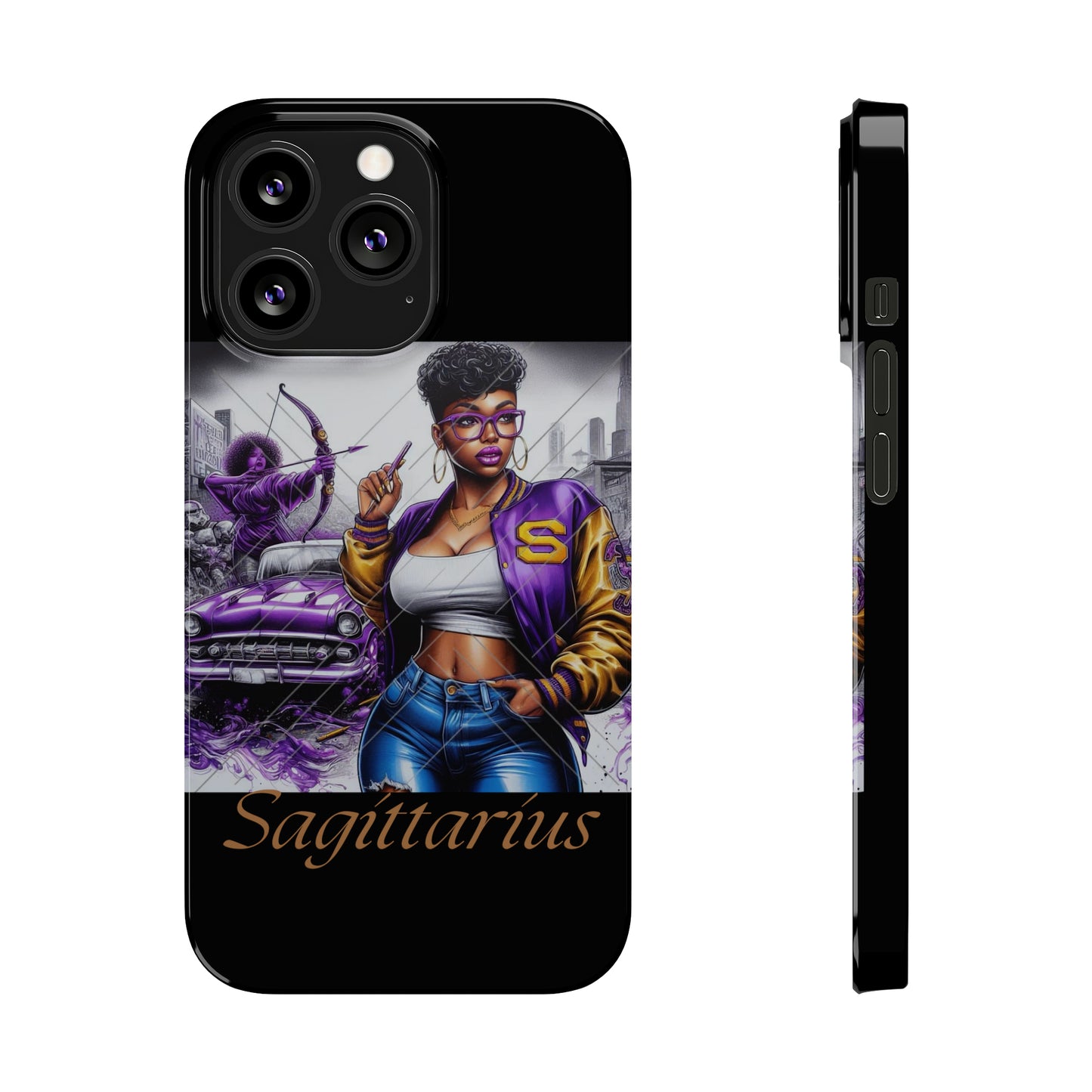 Sagittarius blk Slim Phone Cases - iPhone 13 Pro - Phone Case