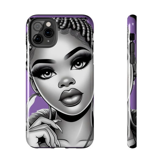 braid bun purple Tough Phone Cases - iPhone 11 Pro Max - Phone Case