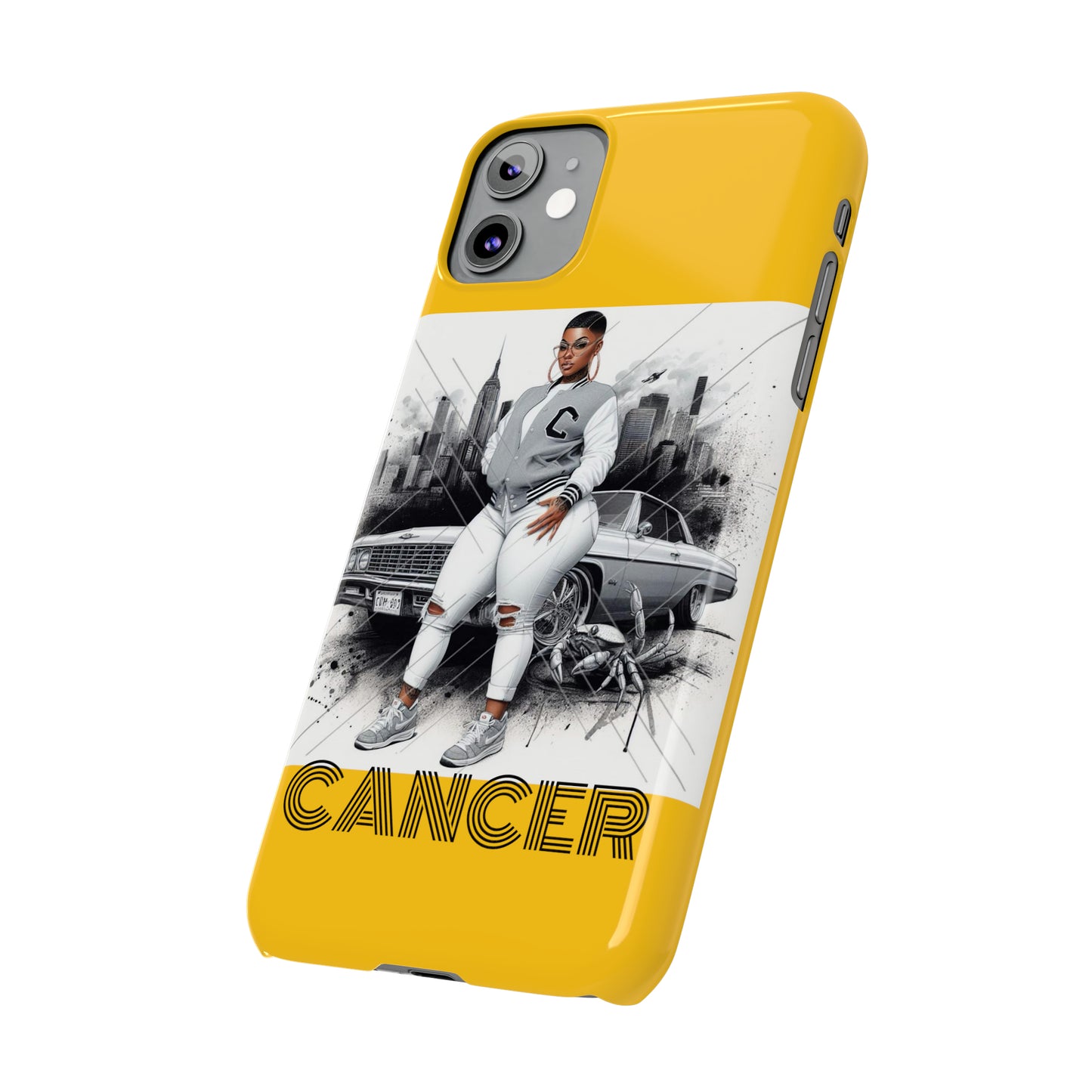 Cancer Yellow Slim Phone Cases - Phone Case