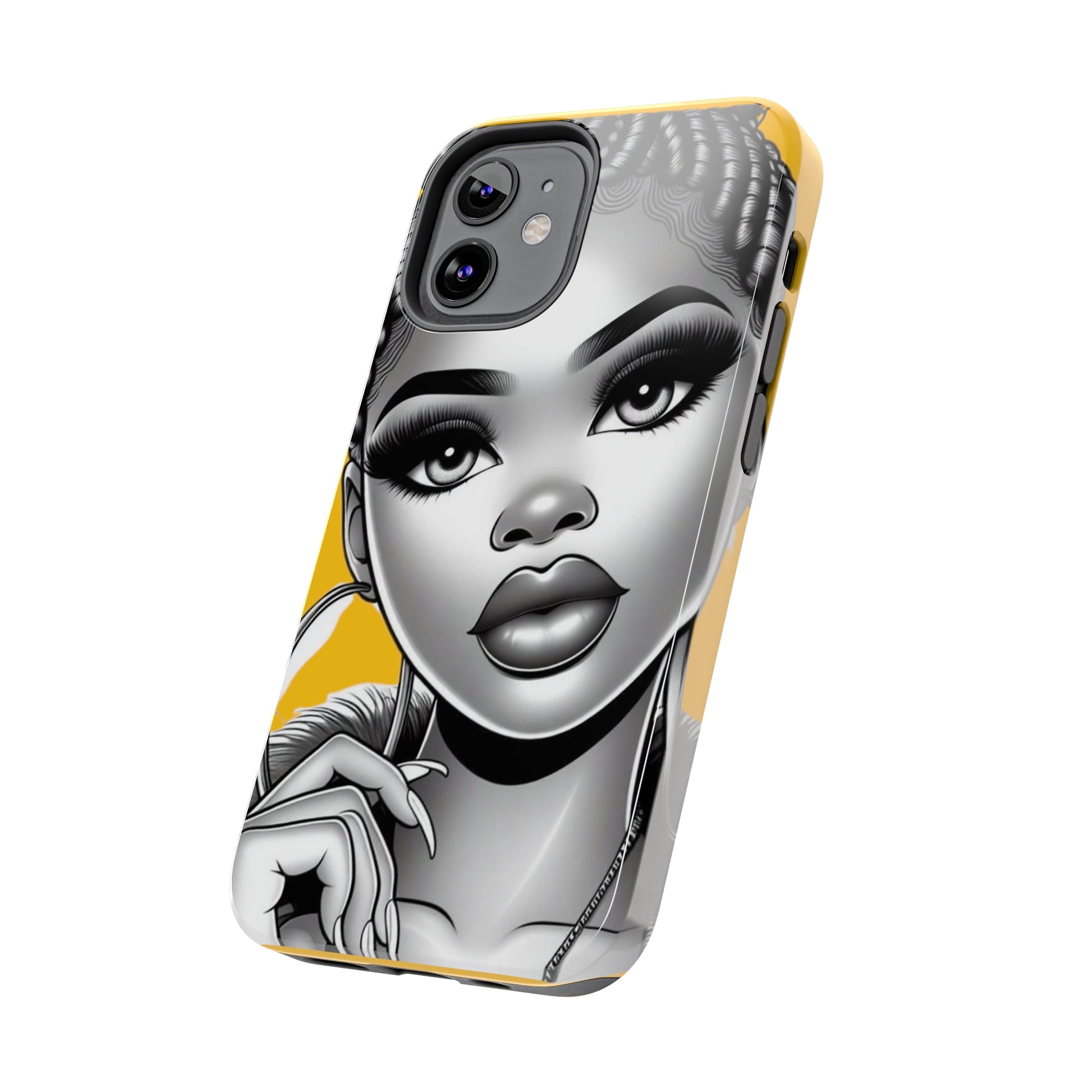 Braid bun Yellow Tough Phone Cases - Phone Case