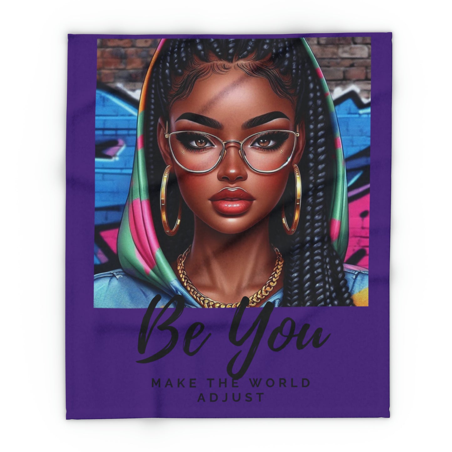 Be you hoodie girl Purple Arctic Fleece Blanket - Home Decor