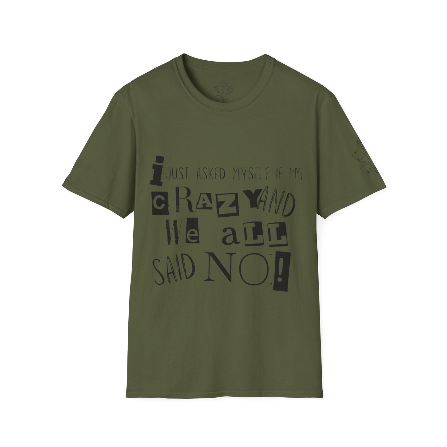 Crazy Blk Unisex Softstyle T-Shirt - Military Green / S - T-Shirt