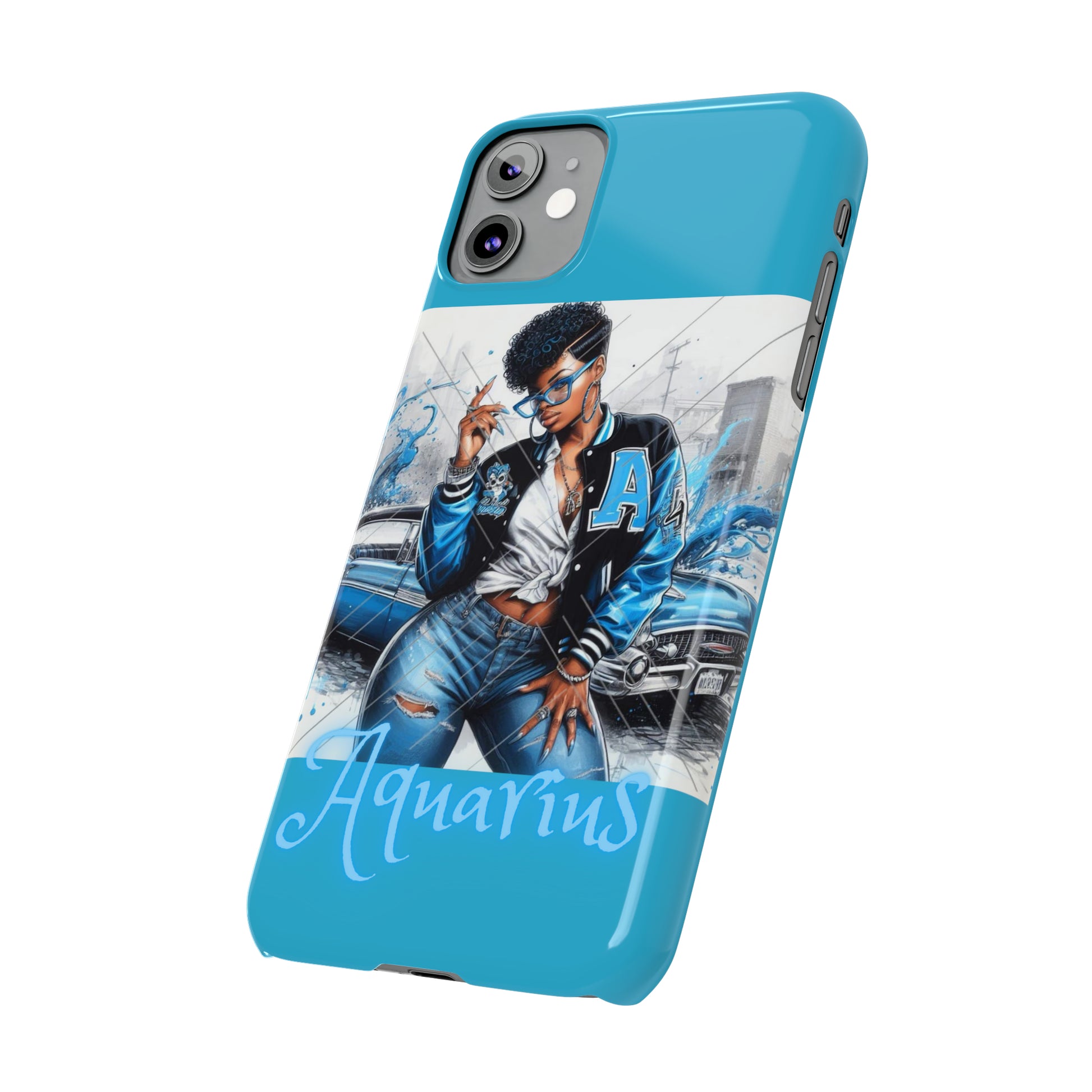 Aquarius Blue Slim Phone Cases - Phone Case